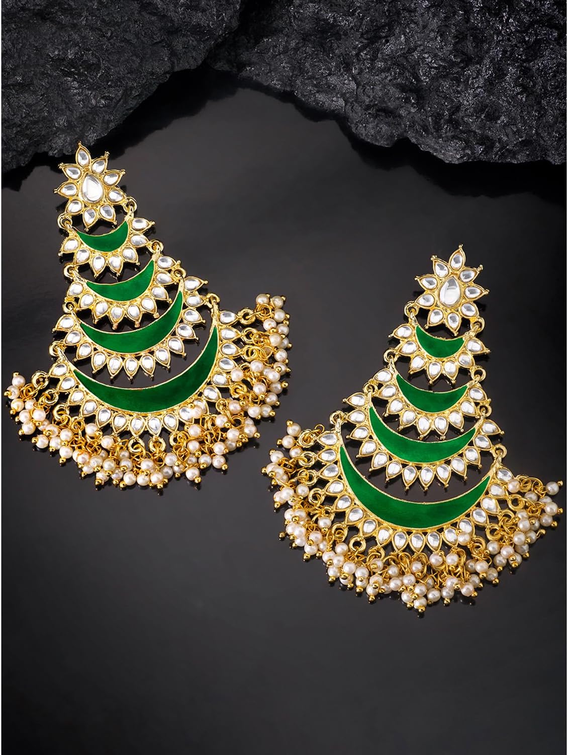 Aheli Traditional Chandbali Dangle Earring Ethnic Festive Indian Bollywood Wedding Jewelry Gift for Women