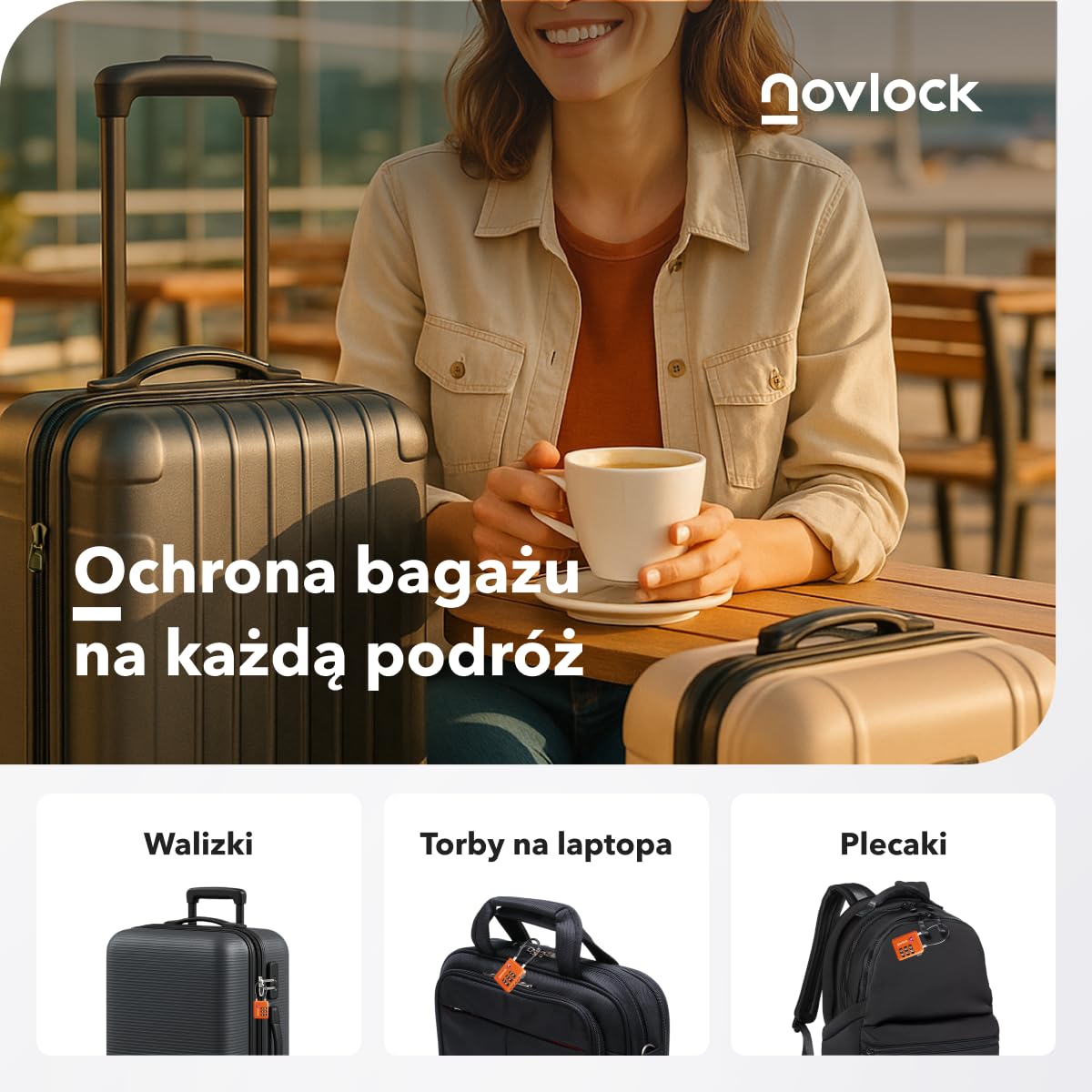 Kłódki TSA ze Wskaźnikiem Otwarcia – Szyfrowe Zamki do Walizek, Plecaków, Bagażu i Szafek – Zamki Podróżne z Elastyczną Stalową Linką, Zestaw 2 Pomarańczowe
