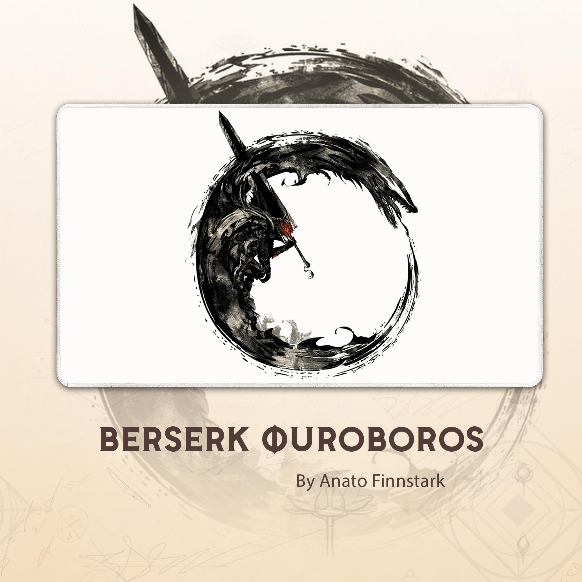 Paramint Berserk Ouroboros (Stitched) - MTG Playmat by Anato