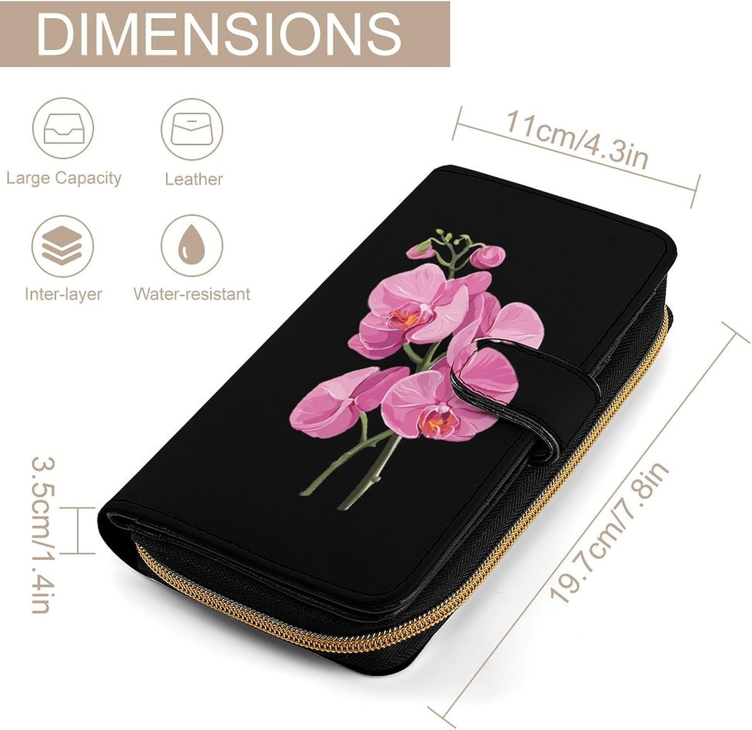Orchid Flowers Womens Wallet for Men Slim Purse Clutch Handbag with Card Holder