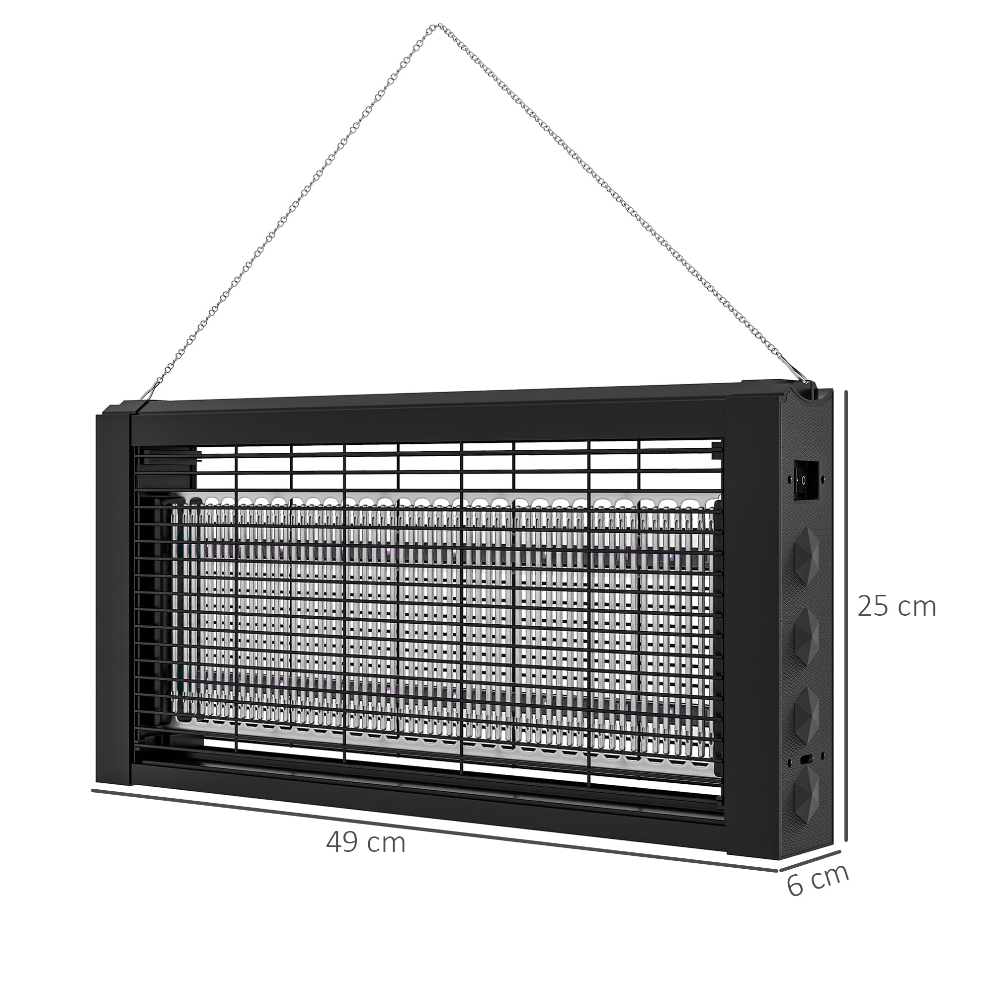 HOMCOM Potente lampada LED anti-insetti e anti-zanzare da 8W, a stelo o a parete per interni - dimensioni effettive 60m².