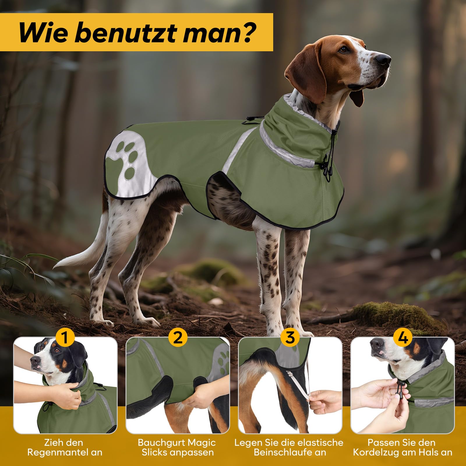 Cappotto impermeabile antivento, impermeabile con riflettore – impermeabile per bassotto, giacca per cani impermeabile