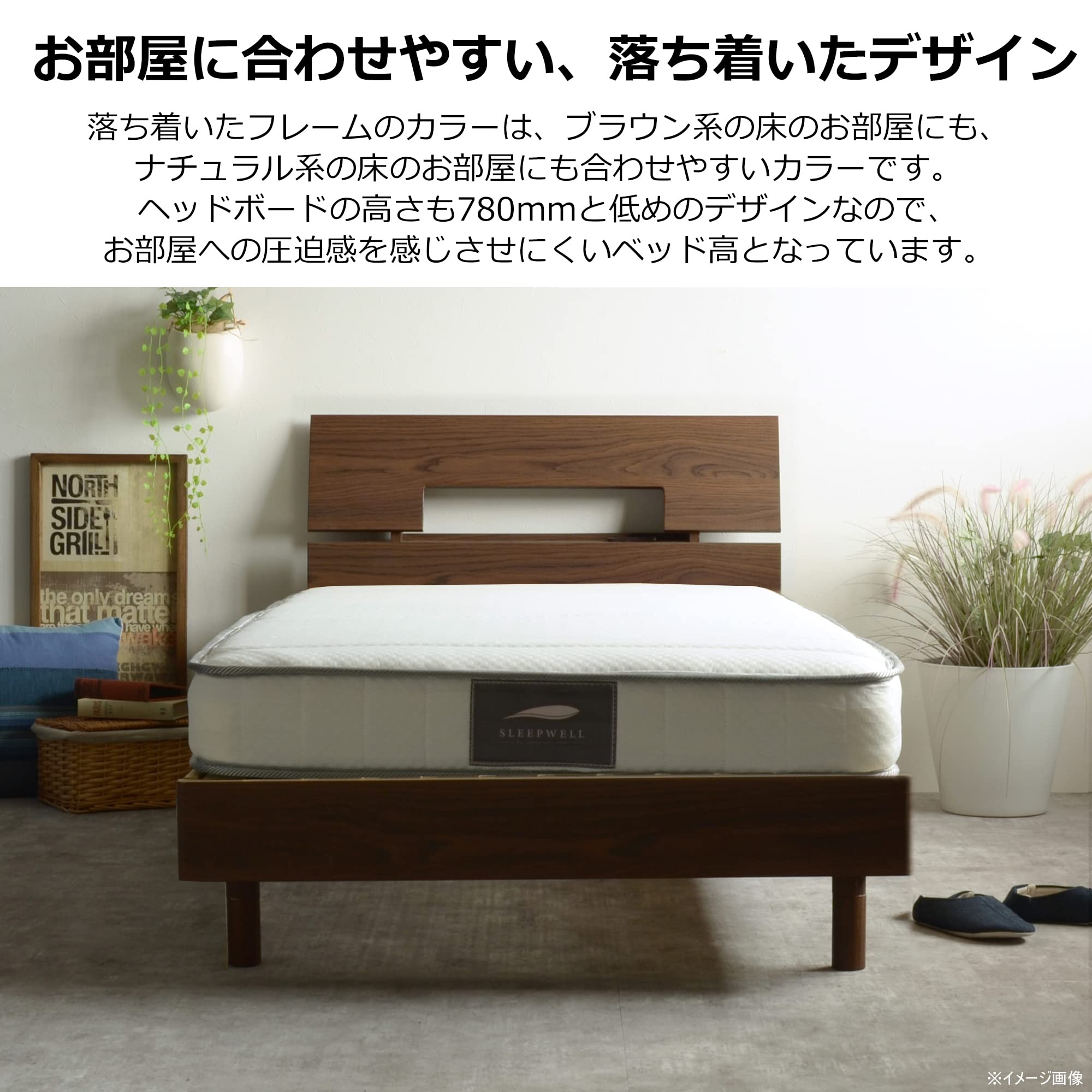 Amazon｜関家具(Sekikagu) ベッドフレーム セミダブル ナチュラル 木製 