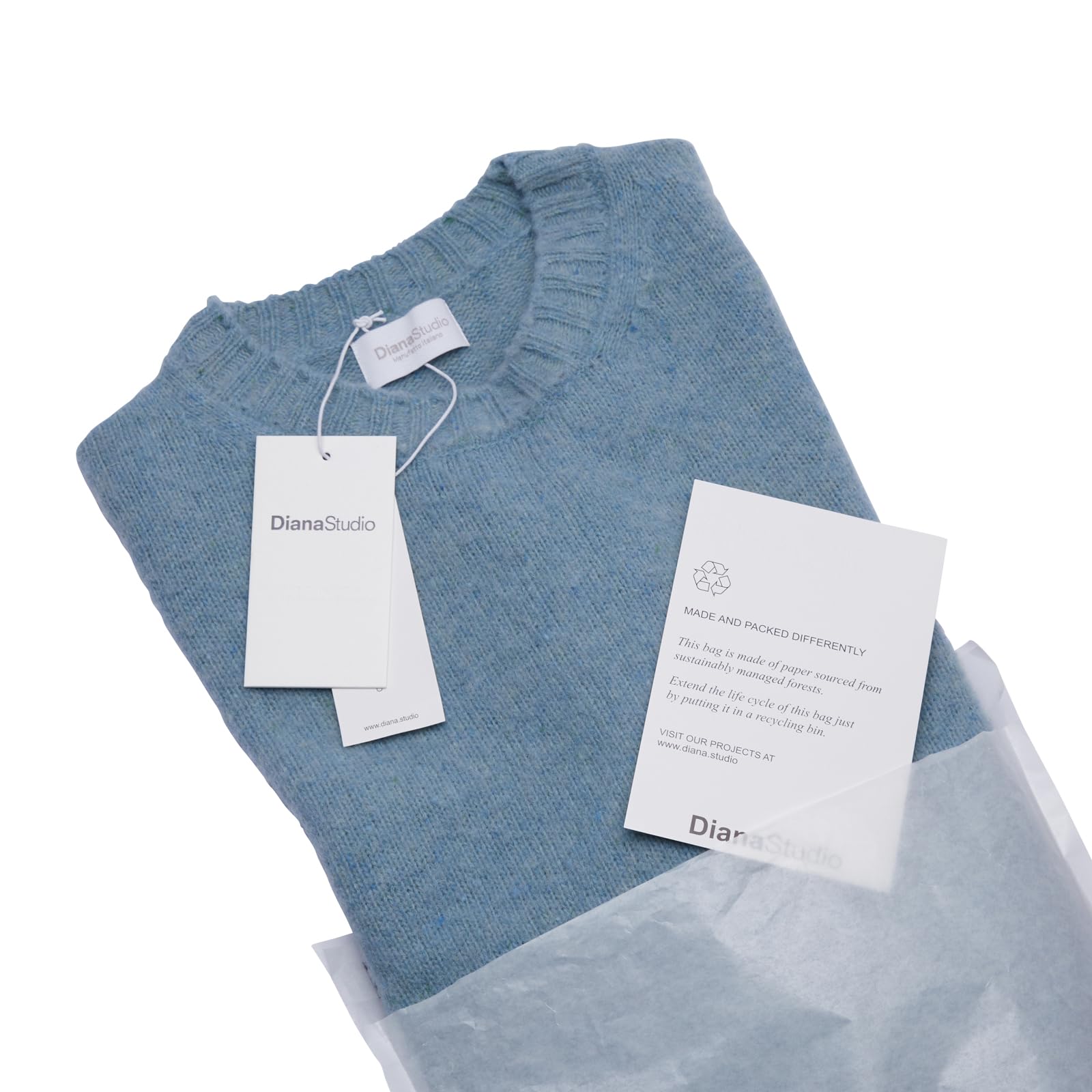 Diana Studio - Gerauter Rundhals aus 100% Merinowolle, Herren, Casual Fit