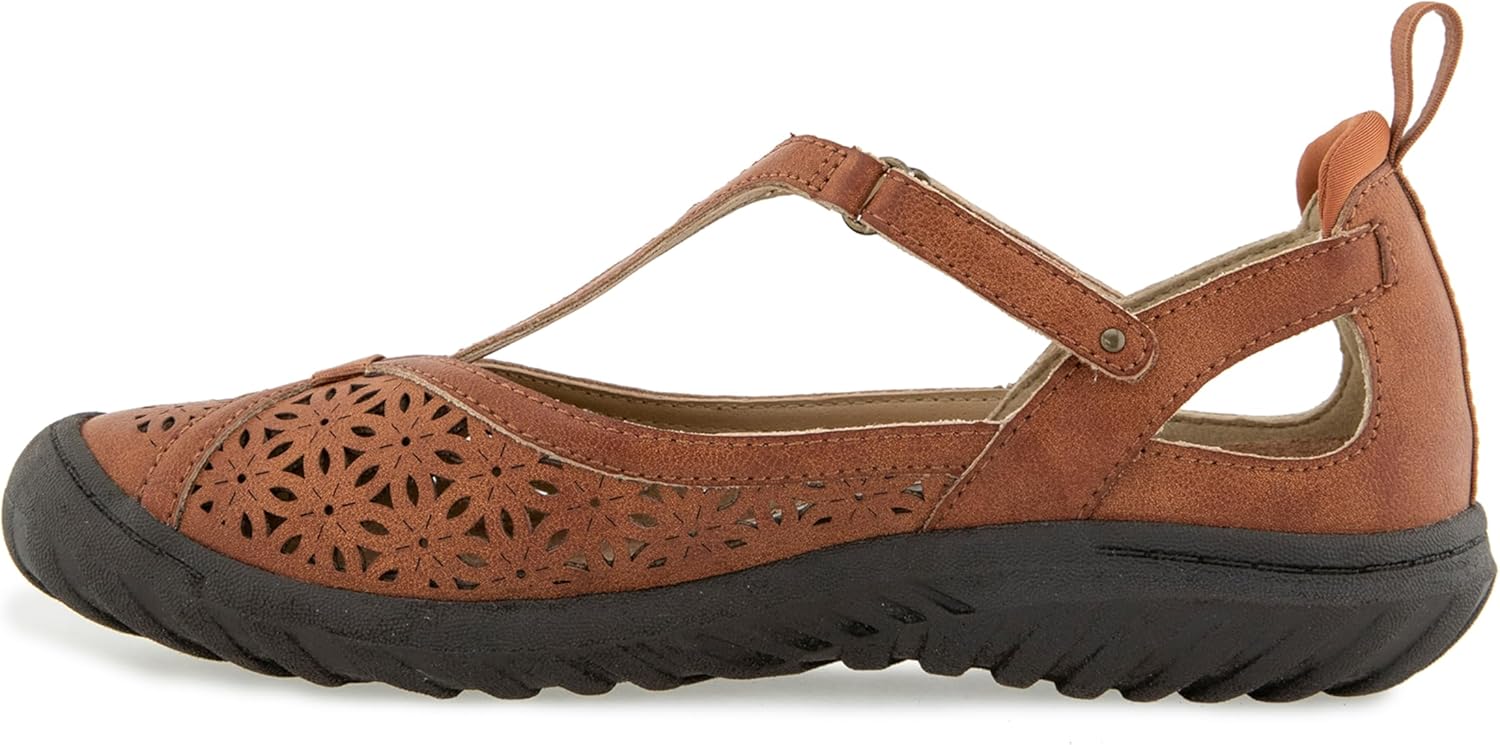 JBU Women's Daffodil Comfort Casual Mary Jane T-Strap Flats