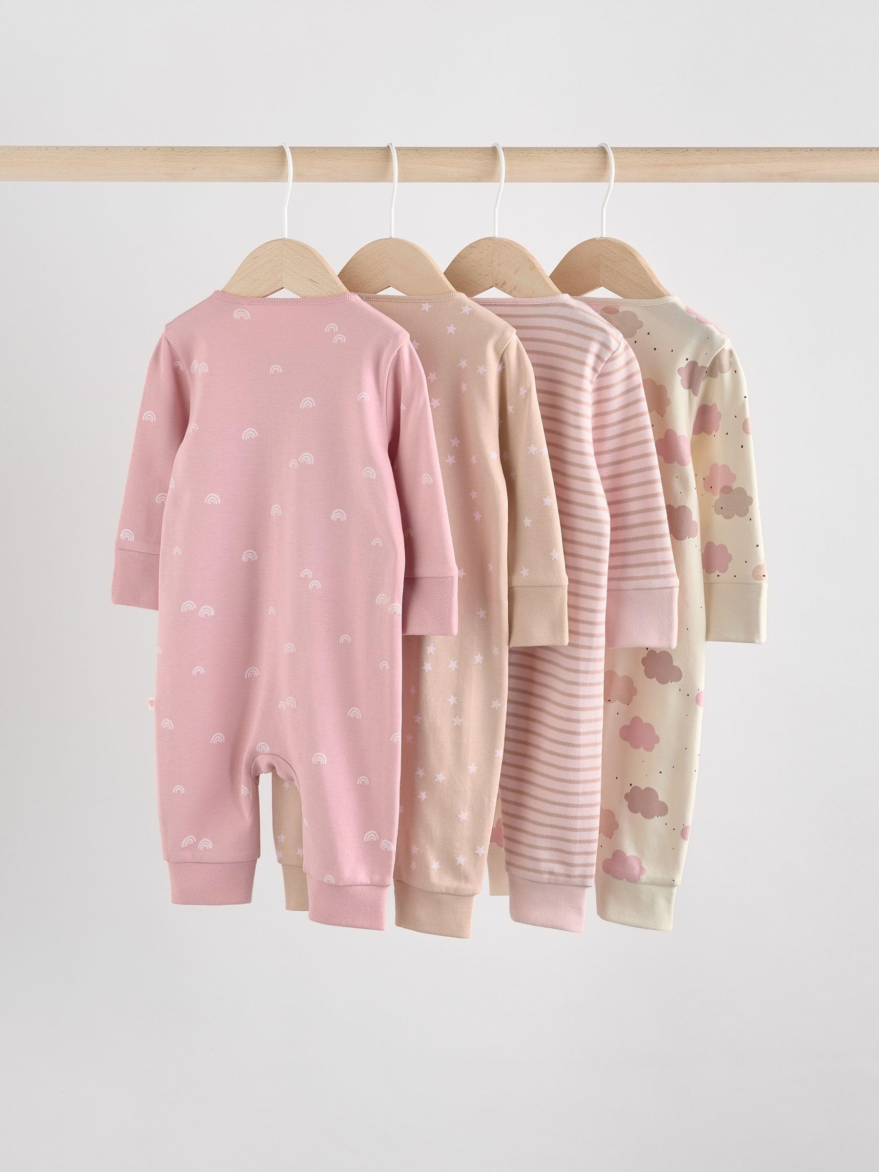 NEXT Bambina Confezione da 4 Tutine Bebè con Zip bidirezionale
