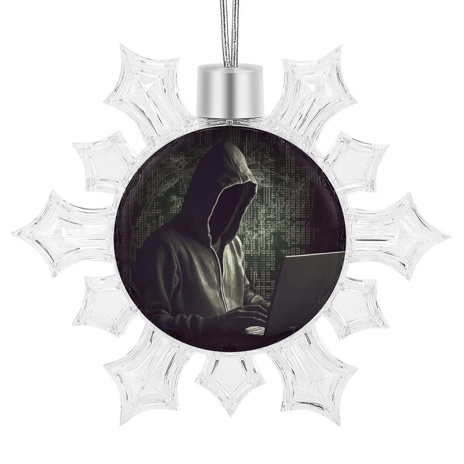 Hacker Snowflake Decorations,Christmas Decorations，Christmas Indoor Winter Wonderland Decor，Hanging Ornaments for Xmas Tree Winter New Year Party Supplies