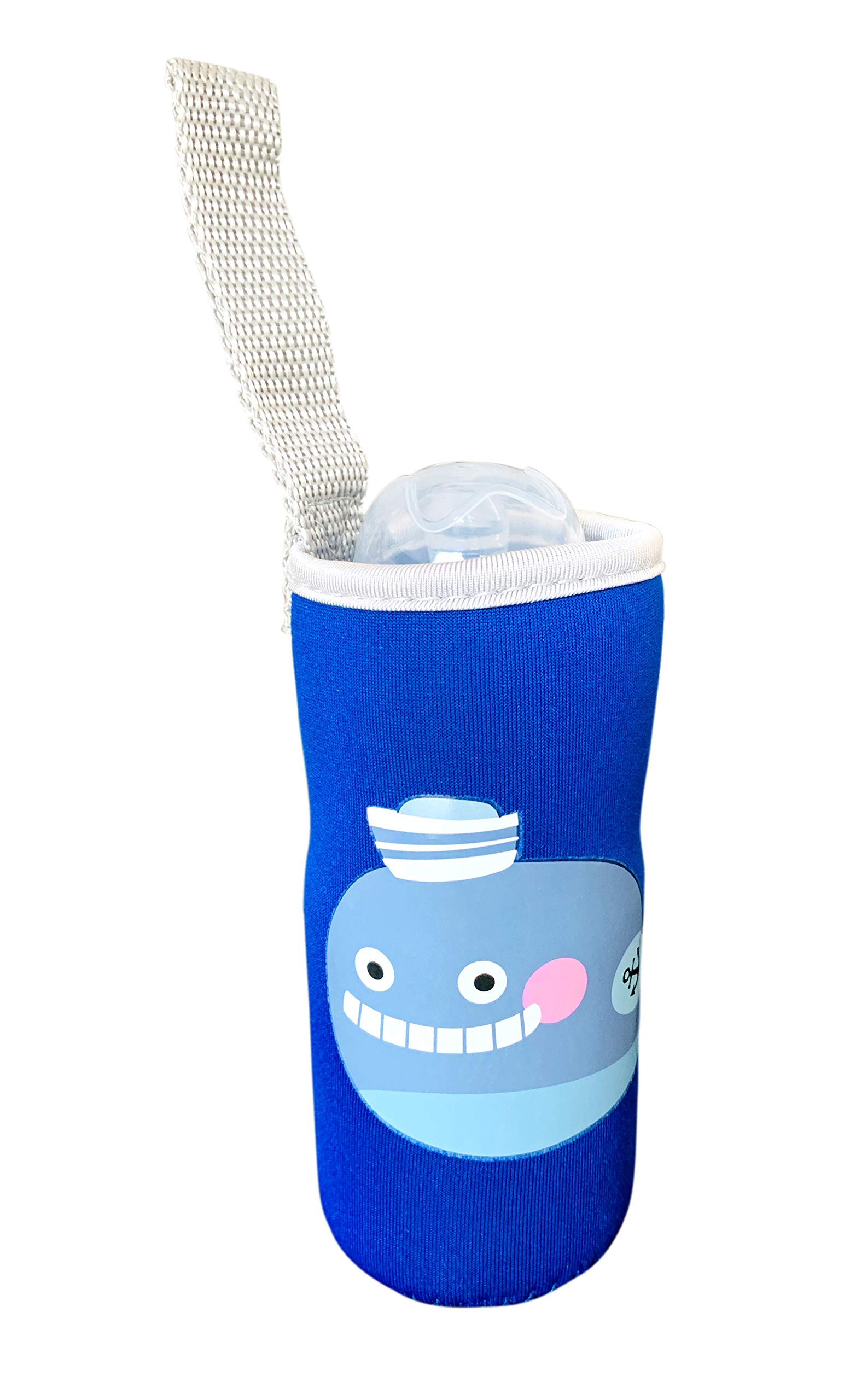 THE LITTLE LOOKERS Cute Animated Patterned Soft Stretchable Baby Feeding Bottle Cover with Easy to Hold Strap for 120ml, 150ml, 240ml (Fish & Lion, Pack of 2) - Image 3 thumbnail