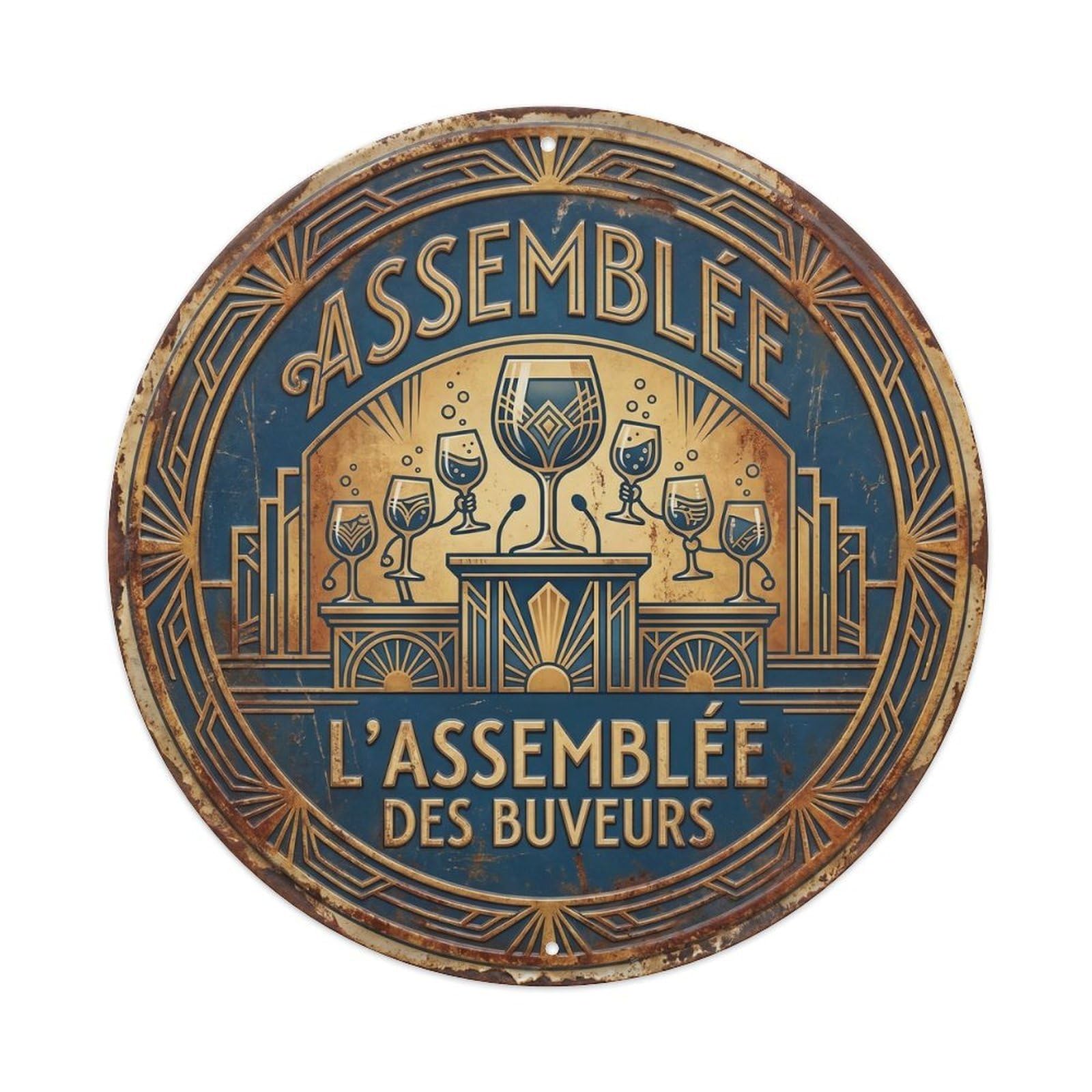 Assembly Humorous Gathering Assembly Metal Tin Sign