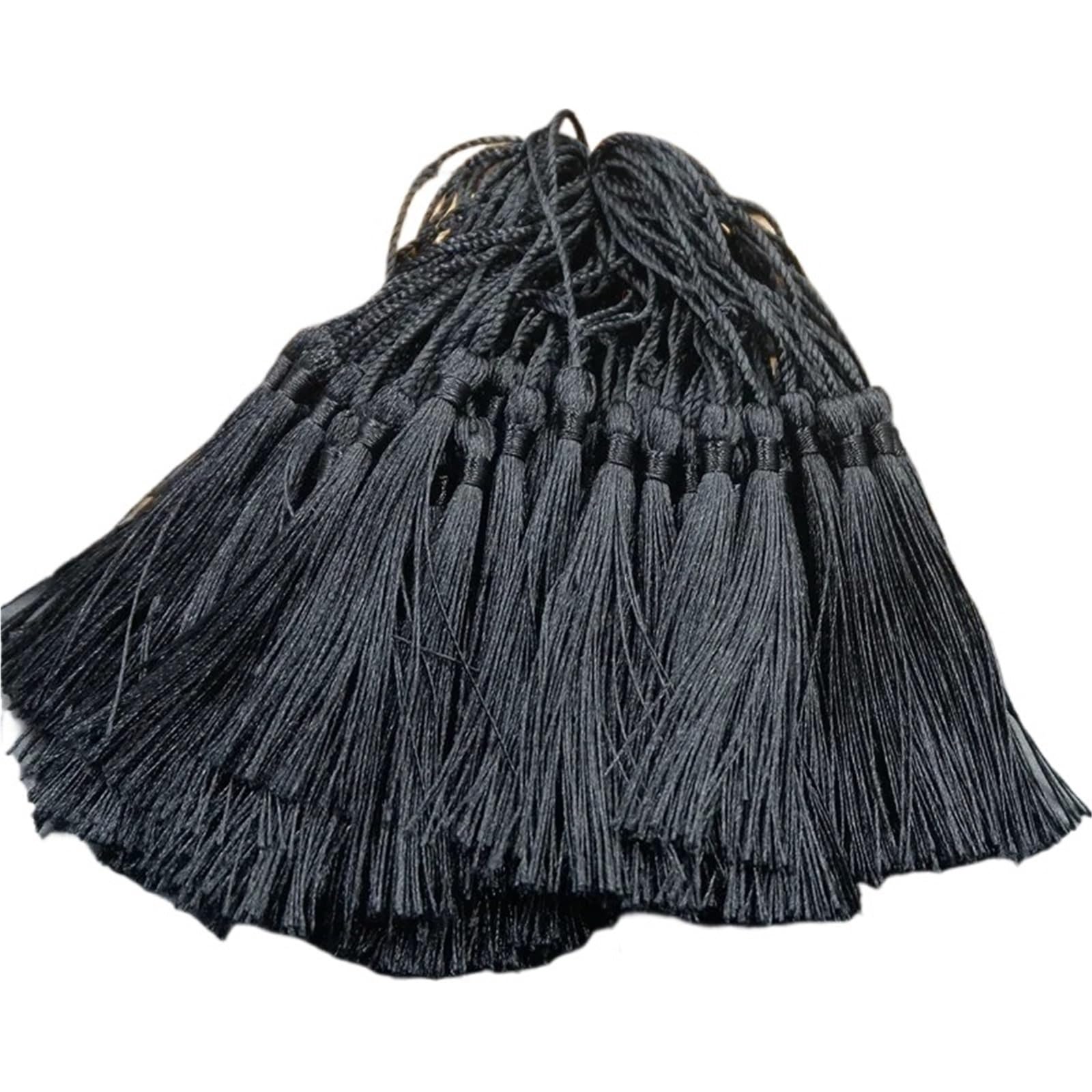 Mini Tassels 300pcs/lot 13cm Tassel Silk Fringe Silky Floss Bookmark Tassels Mini Tassels For DIY Craft Jewelry Making Souvenir Bookmarks for Crafts(18 Black)
