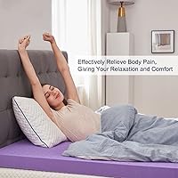 Vista 6 de SINWEEK Cubrecolchón de espuma viscoelástica de gel de 1.5 pulgadas, ventilado, suave, para aliviar la presión, almohadilla para colchón