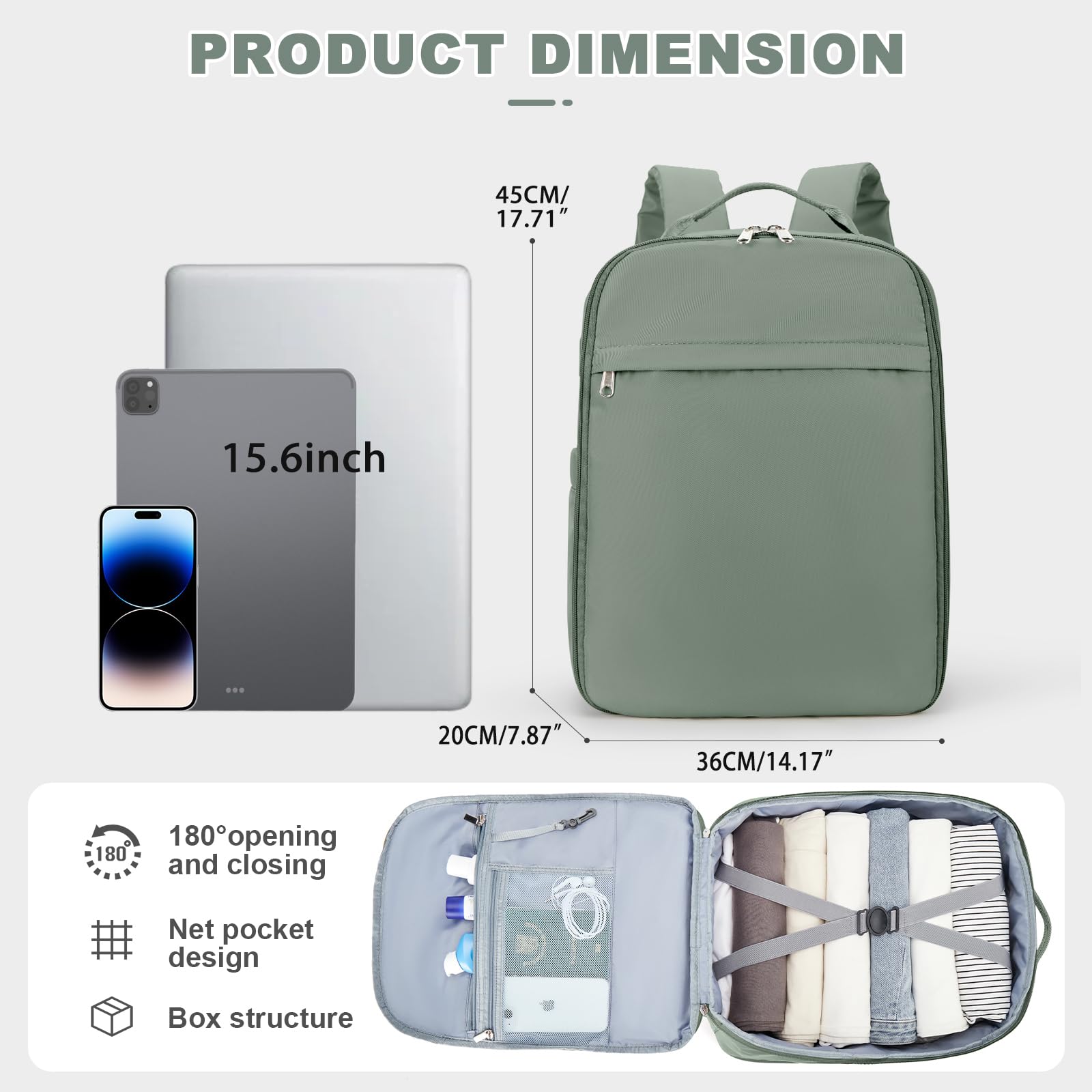 SZLX Borse da Viaggio 45x36x20 Zaino Easyjet Donna Zaino Ryanair 40x20x25 Bagaglio a Mano Zaino impermeabile uomo trekking, Borsa da Viaggio Cabina aereo Zaino per Laptop con Porta di ricarica USB