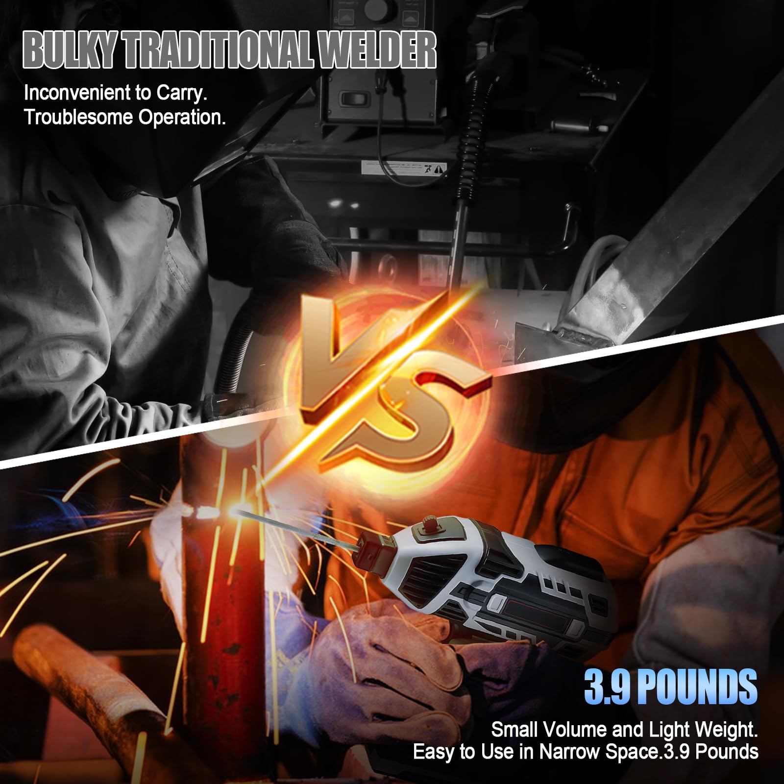 HSOKEW Portable Welding Machine, Upgraded Welding Machine Handheld 110V ARC Welder Hand Held Welder with IGBT Inverter 6 Variable Current Adjustment Welder Gun Fits for 3/32