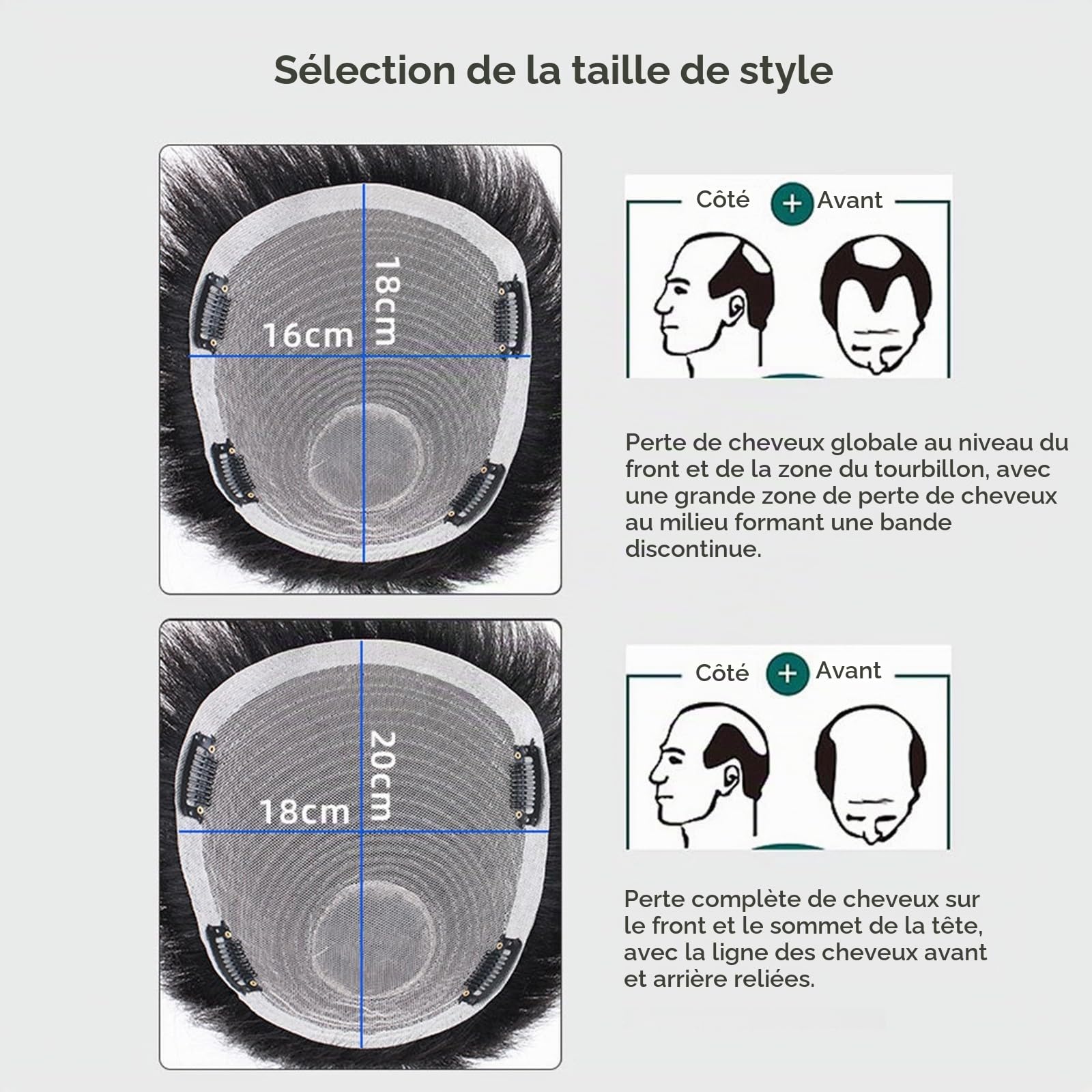 Toupet Pour Hommes,Perruque Courte Noire Naturelle Pour Hommes,SystèMes De Remplacement De Postiche En Cheveux Humains VéRitables Avec Clip Pour Homme,Usage Quotidien(A Style,16x18cm)