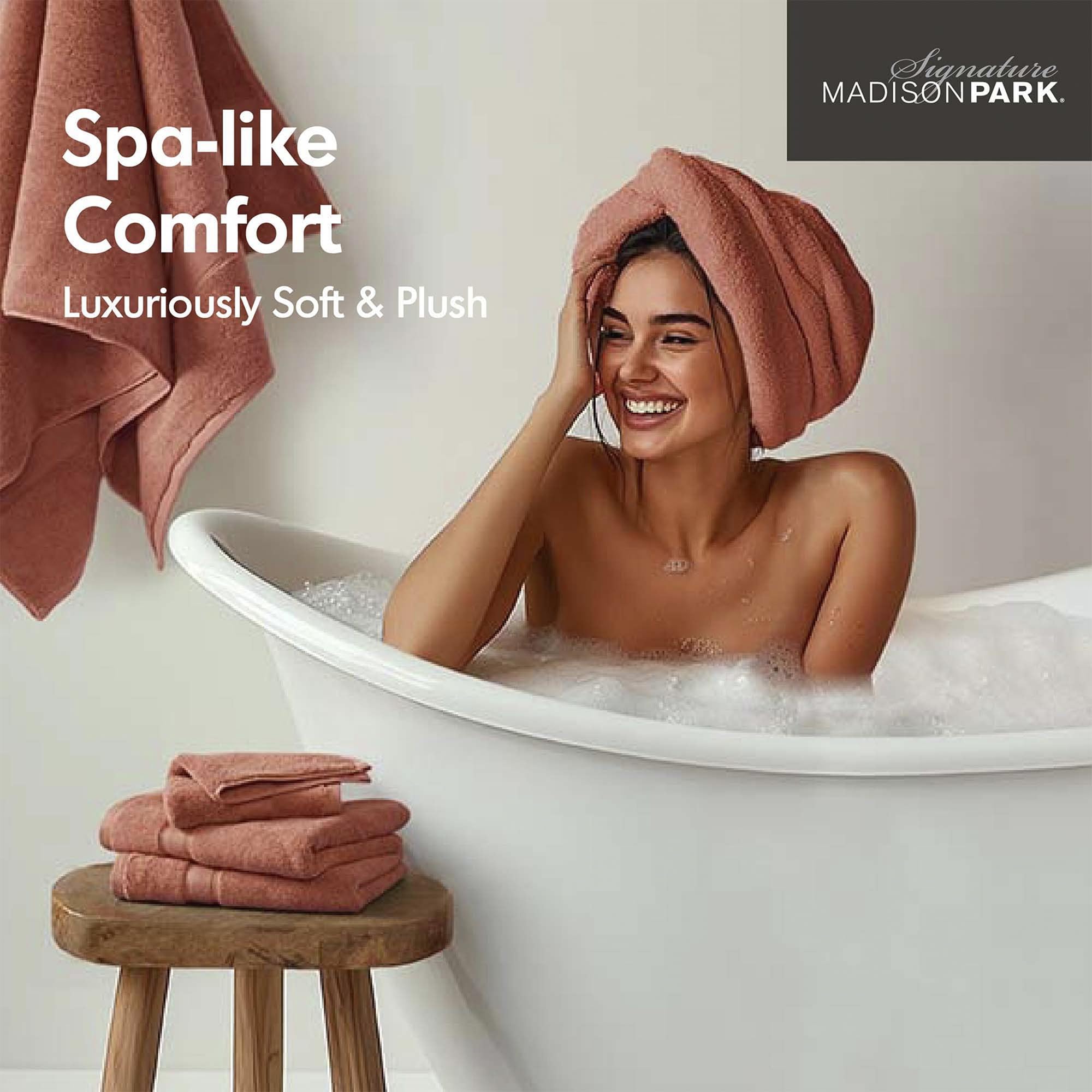 Amazon.com: Madison Park 800GSM Bathroom Towel Set of 8 100