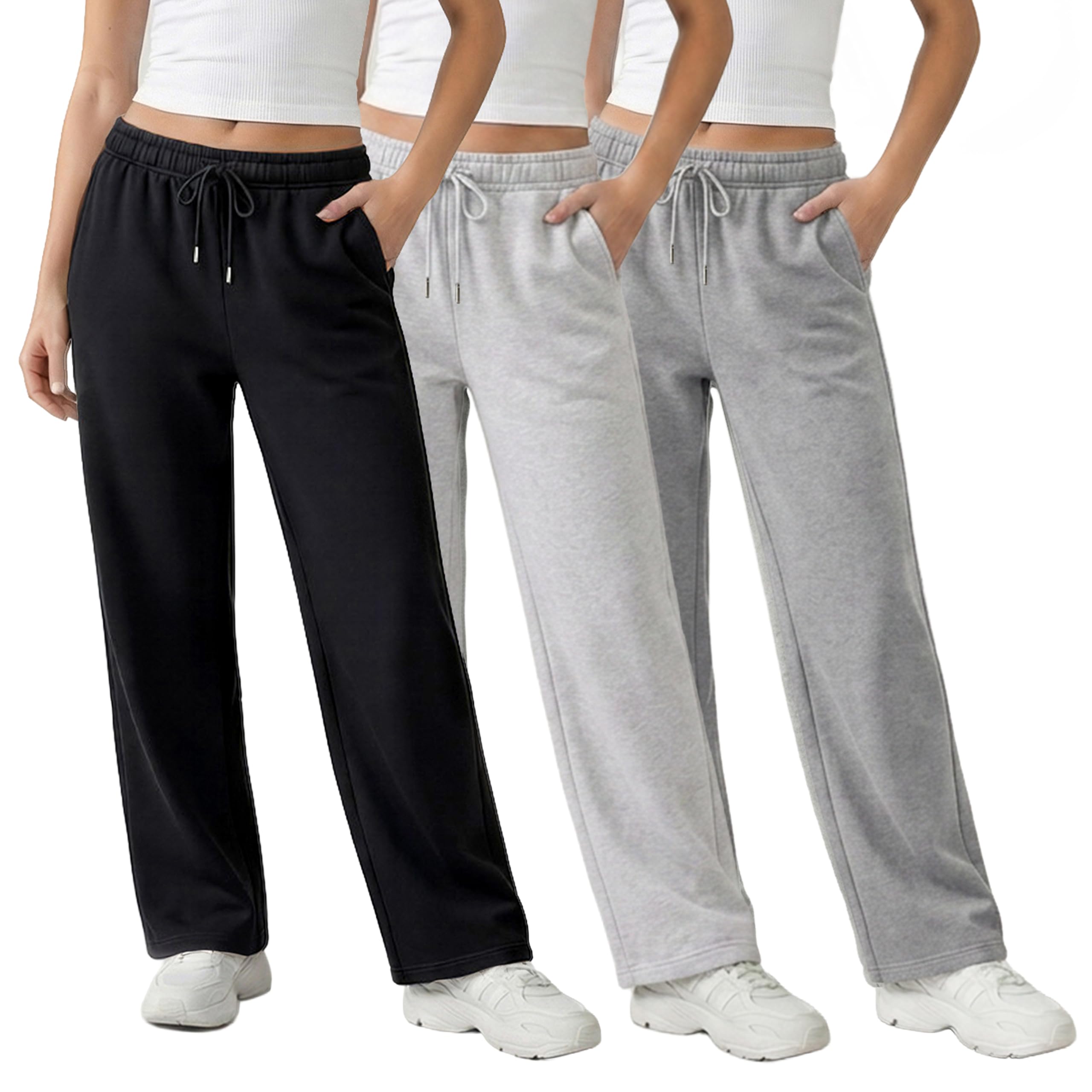 Common Stitch 3 Pack Straight Leg Fleece Lounge Sweatpants
