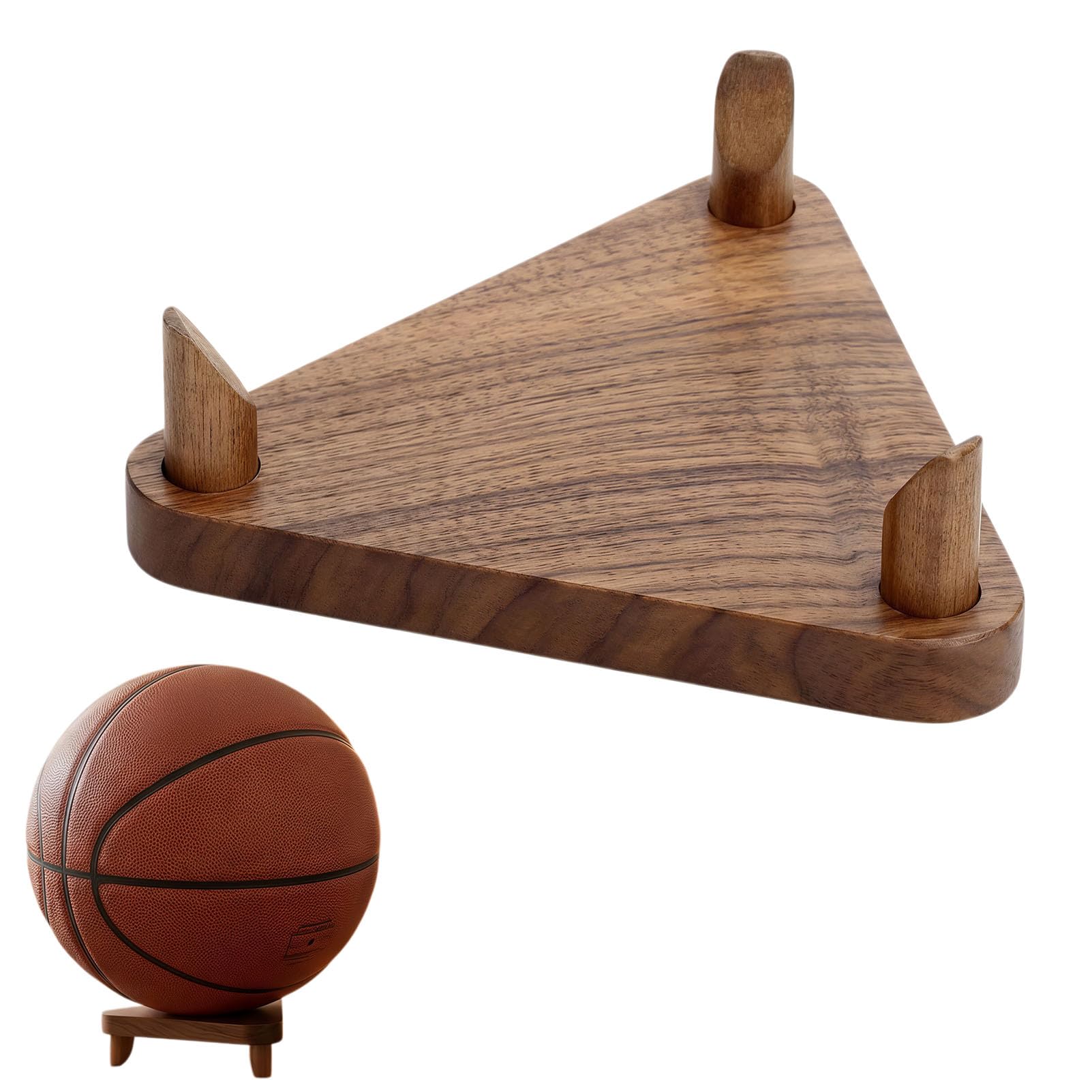 View 1 of [SIMILAR] ZZOZPOP Solid Walnut Ball Display Stand - Brown