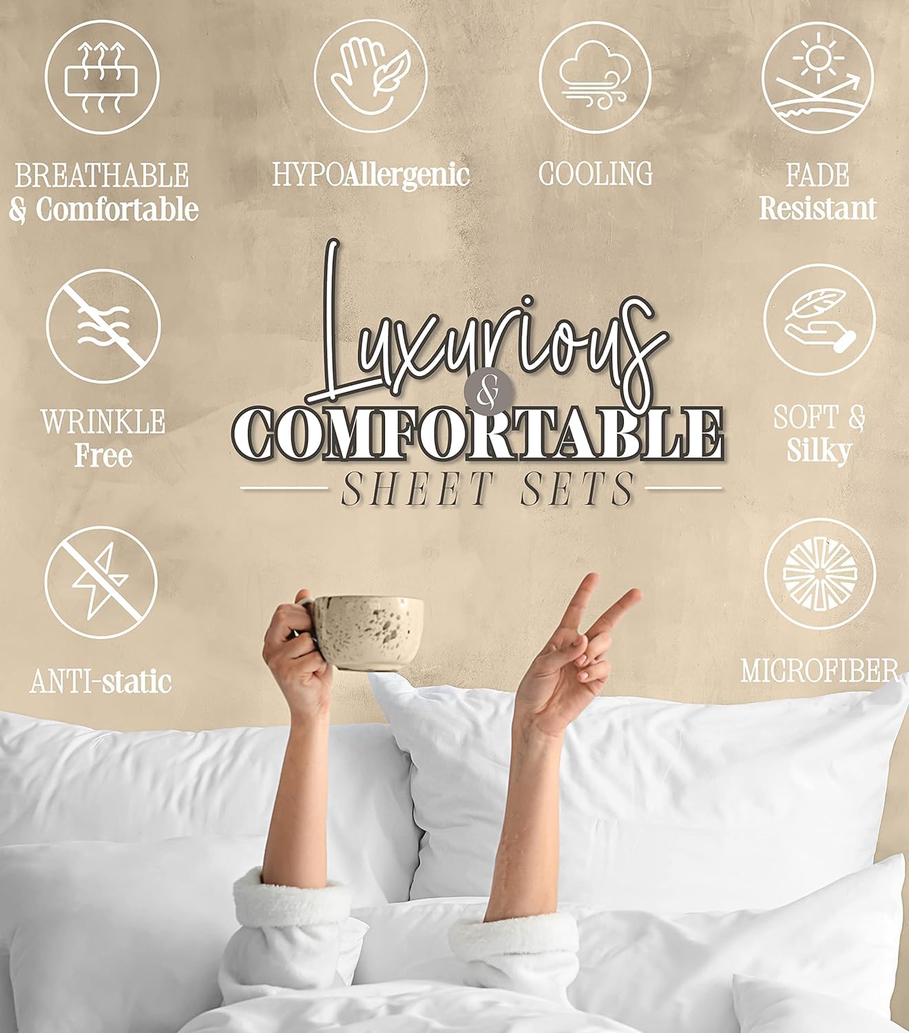 Elegant Comfort Amelia - Juego de sábanas de 6 Piezas con Estampado de Cachemira, Bolsillo Profundo 1500, Calidad de Hotel, Resistente a la decoloración y a Las Arrugas, sábanas bajeras con Bolsillos