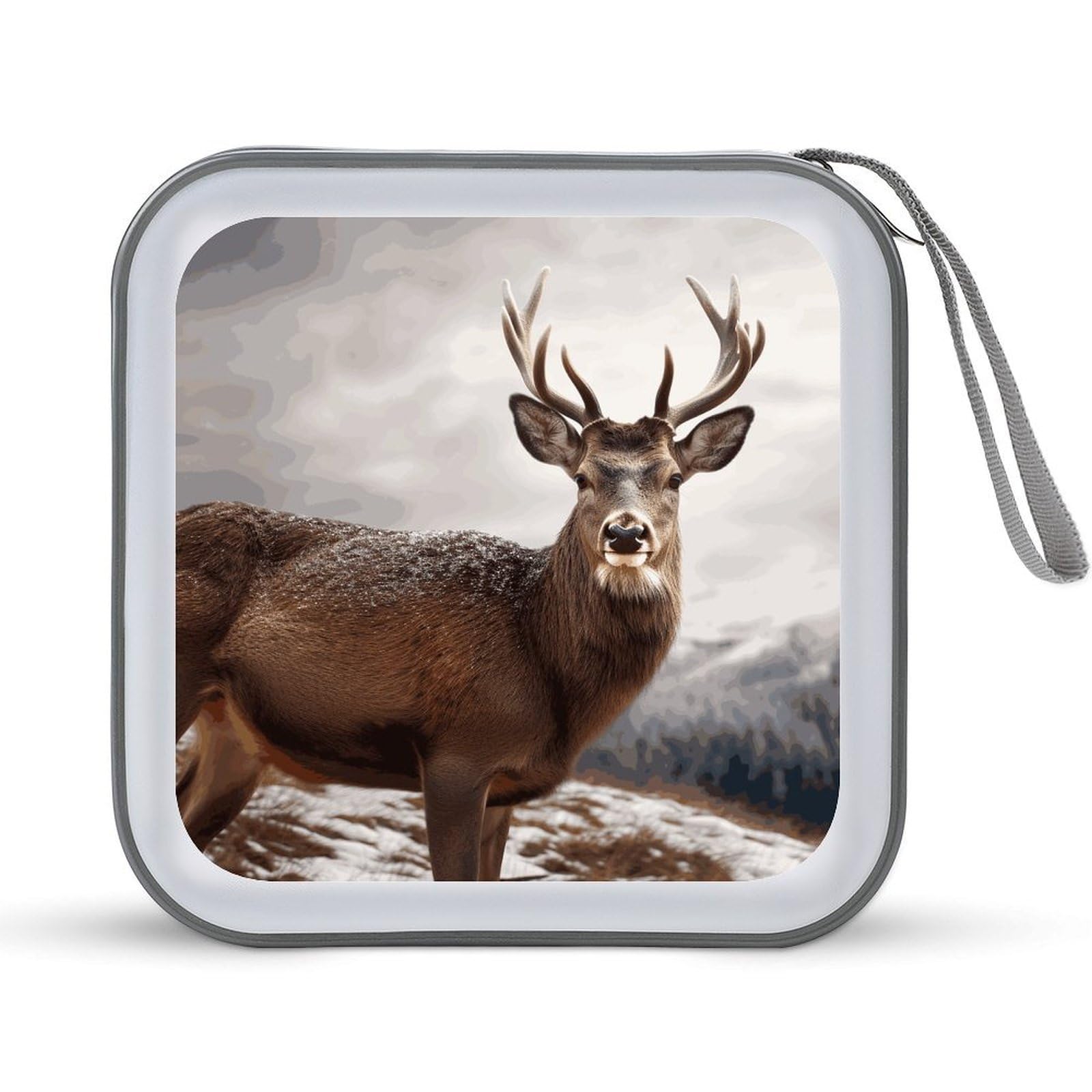 VstaDank Wildlife Deer DVD Case 40 Capacity Protective Storage Organizer Binder Booklet Album Portable Disc Wallet Car CD Disc Holder Hard Plastic CD Case CD DVD Case Holder