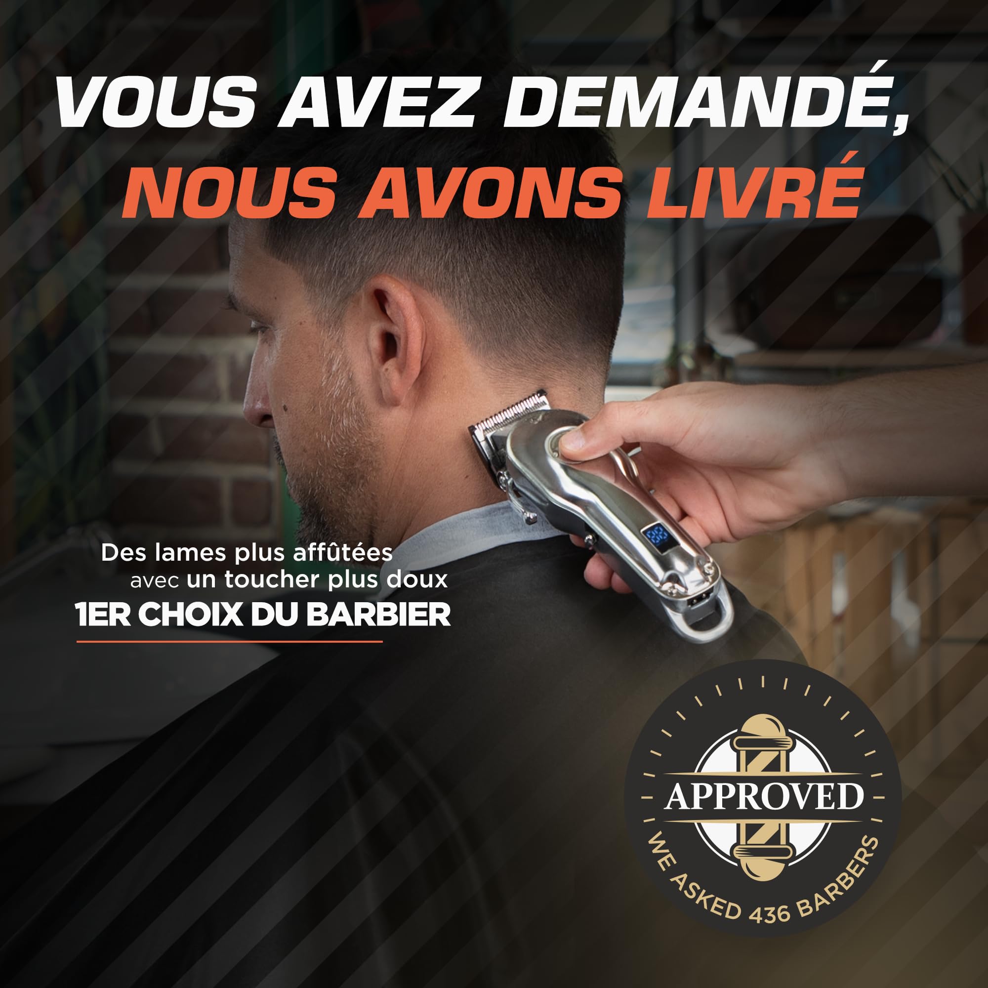 Fagaci Tondeuse à Cheveux Électrique Professionnelle Sans Fil Hommes