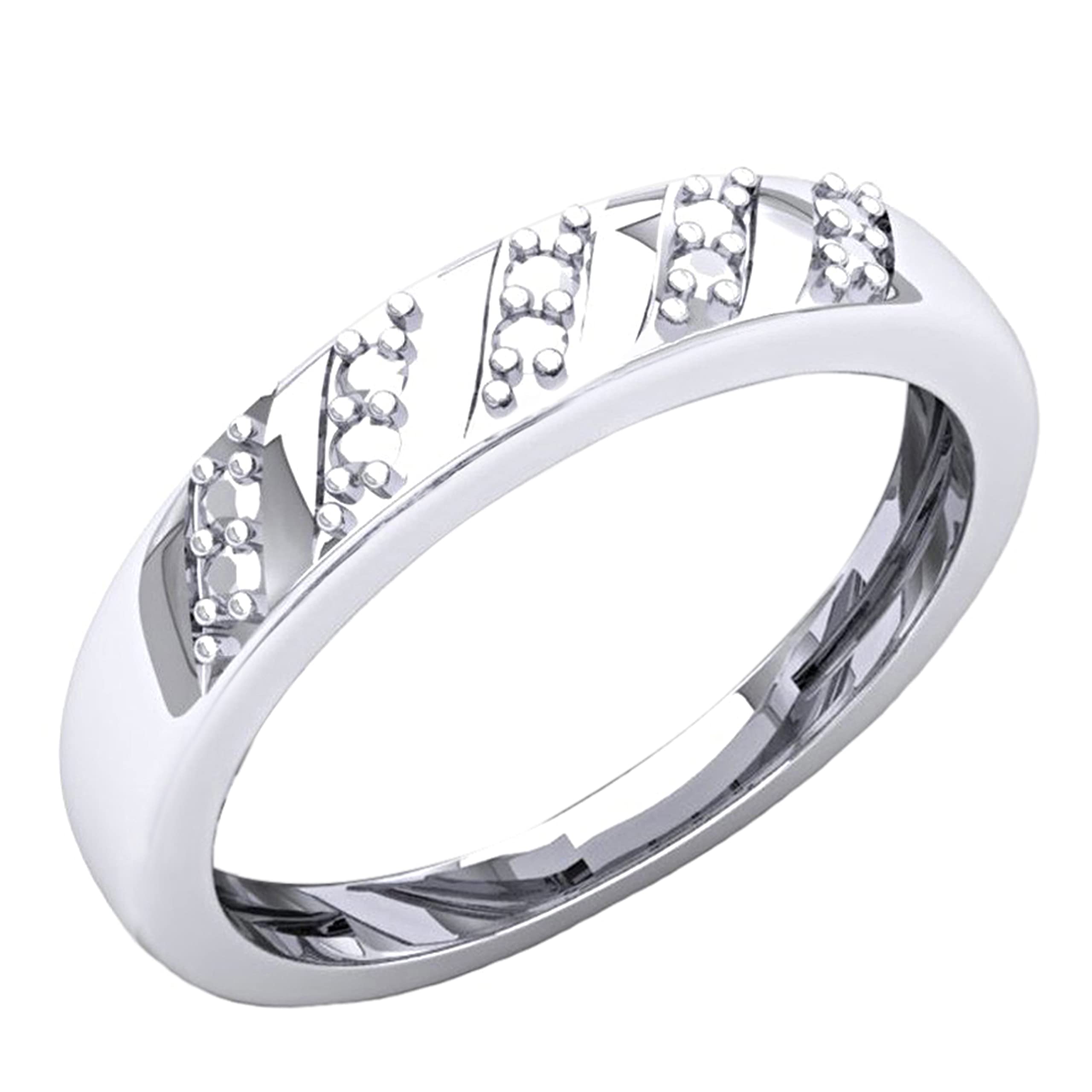 Dazzlingrock CollectionClassical Metal Diamond Slant Wedding Band for Men in 14K Gold