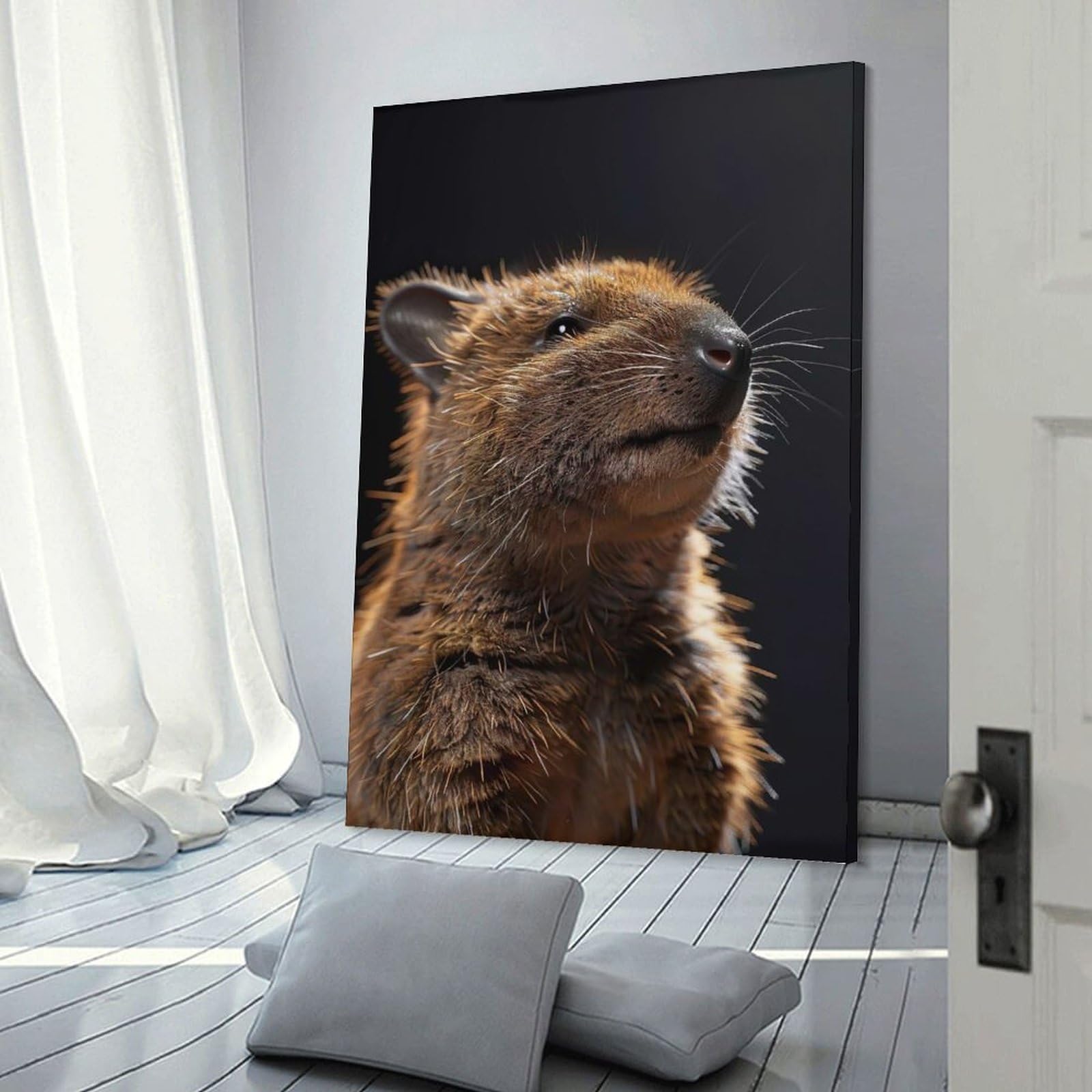 Junmoney Canvas Wall Decor Quokka, 24x36inch(60x90cm), for Bedroom Decor, Cosy Corners Or Studios, Decorative Wall Art for Cosy Rooms