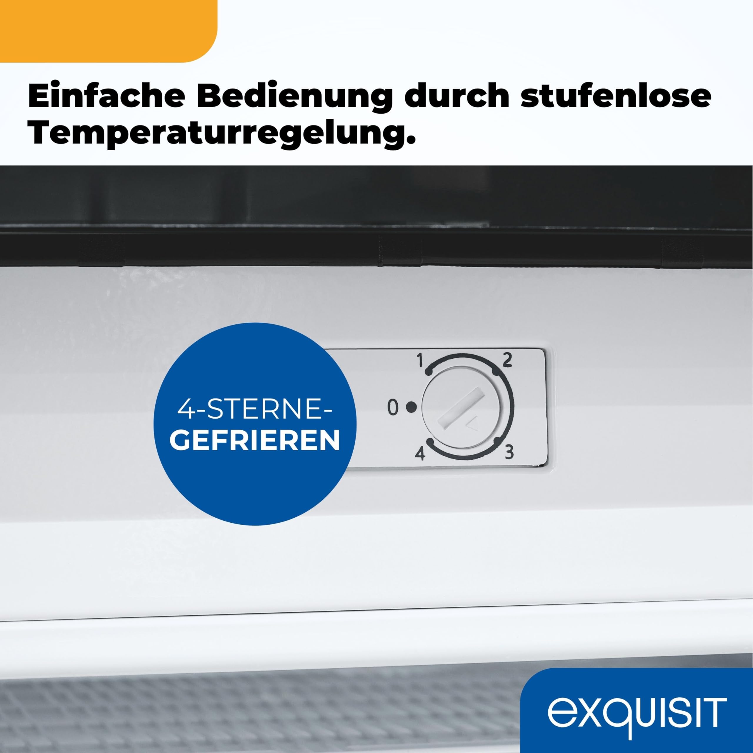 Exquisit GS581-051C Gefrierschrank - 85 l Tiefkühlschrank in Weiß | Kompaktes Standgerät mit Energieklasse C, 4-Sterne-Gefrierfach, 39 dB leisem Betrieb und wechselbarem Türanschlag