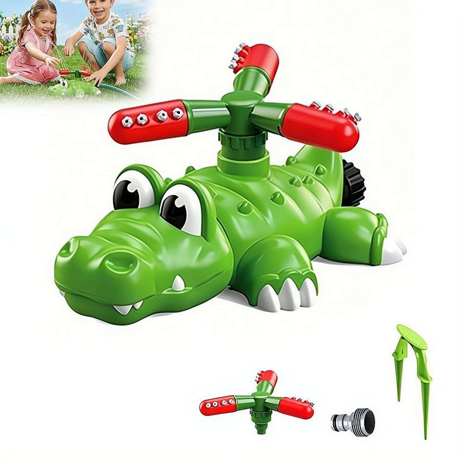 Kids Water Sprinklers, Rotating Water Spray, Crocodile Sprinkler for Backyard Outdoor Summer Toys for Boys Girls Outside Yard Waters Game Toys for Kids Toddlers Ages 3-8