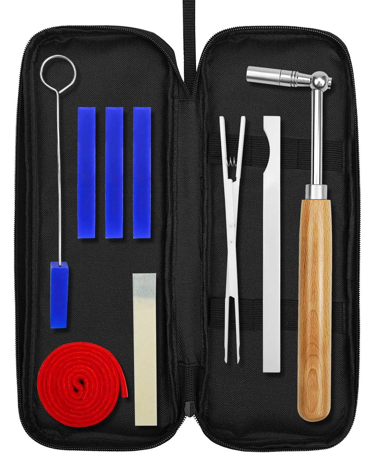 10 PCS Piano Tuning Kit Professional Piano Tuner Hammer Mute Tools Piano Tuning Wrench with Case for Tuning Beginner, Professional Tuner