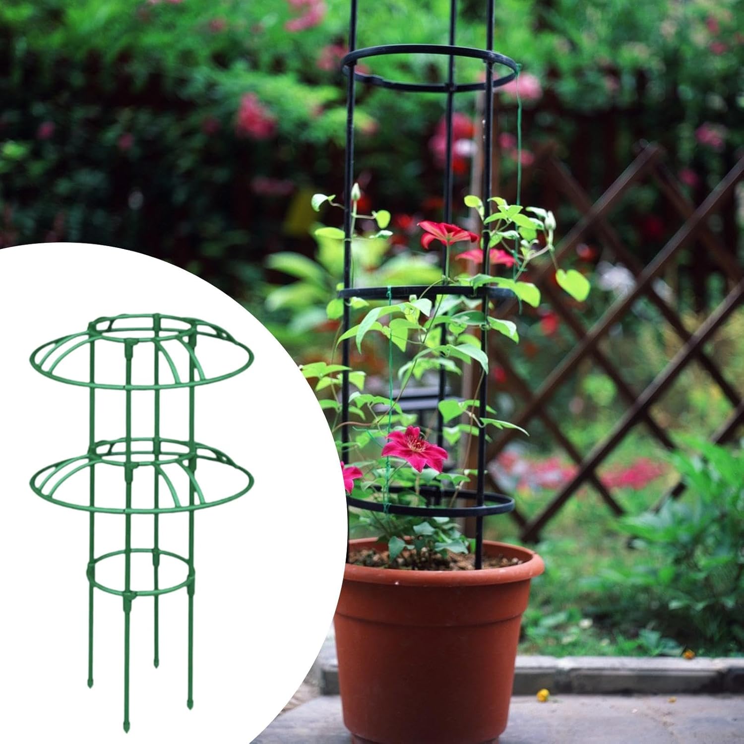 Garden Obelisk Trellis Plant Climbing Frame Decorative Outdoor Flower Support Cage Flower Stand for Climbing Plants Cucumbers, 70cm Multi Umbrella