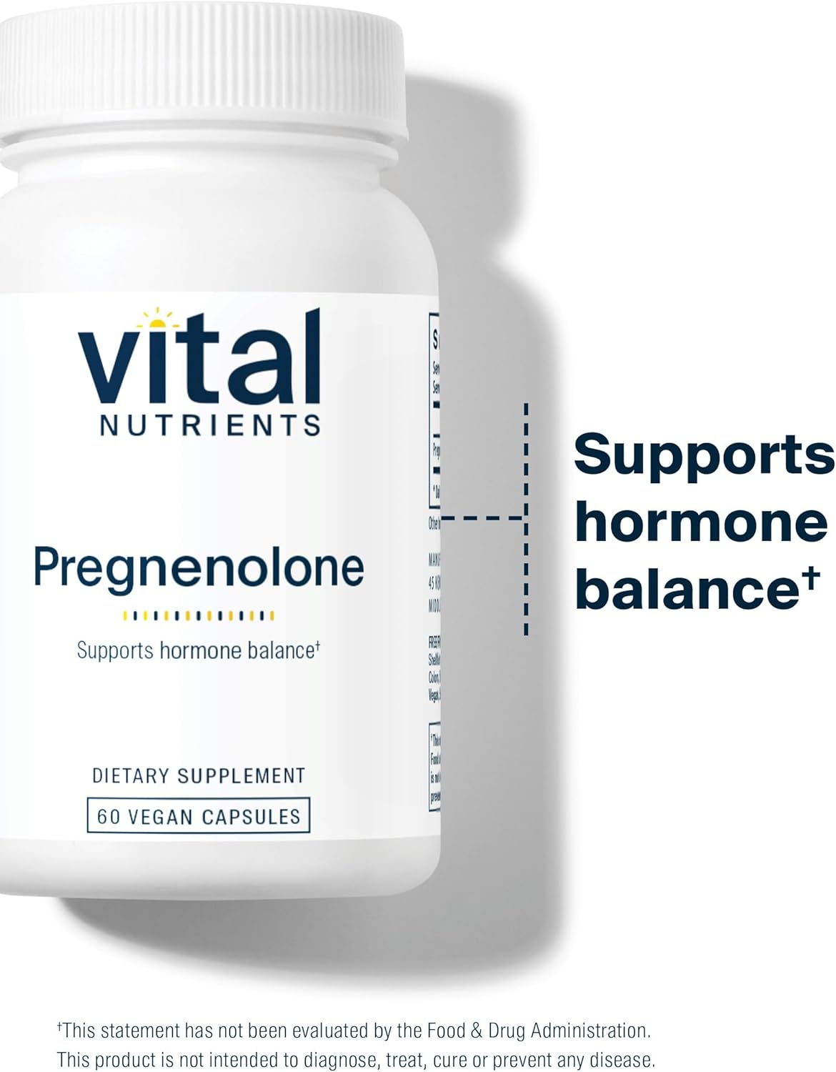 Vital Nutrients - Pregnenolone - Supports Mood, Memory and Immune Function - 60 Vegetarian Capsules per Bottle - 10 mg (Pack of 2)