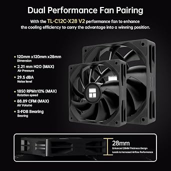 ThermalRight Peerless Assassin 120 Black TL-C12C-X28 V2 Intel-AMD Air Cooler with 120mm Heat Pipe