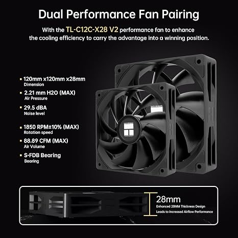 ThermalRight Peerless Assassin 120 Black TL-C12C-X28 V2 Intel-AMD Air Cooler with 120mm Heat Pipe