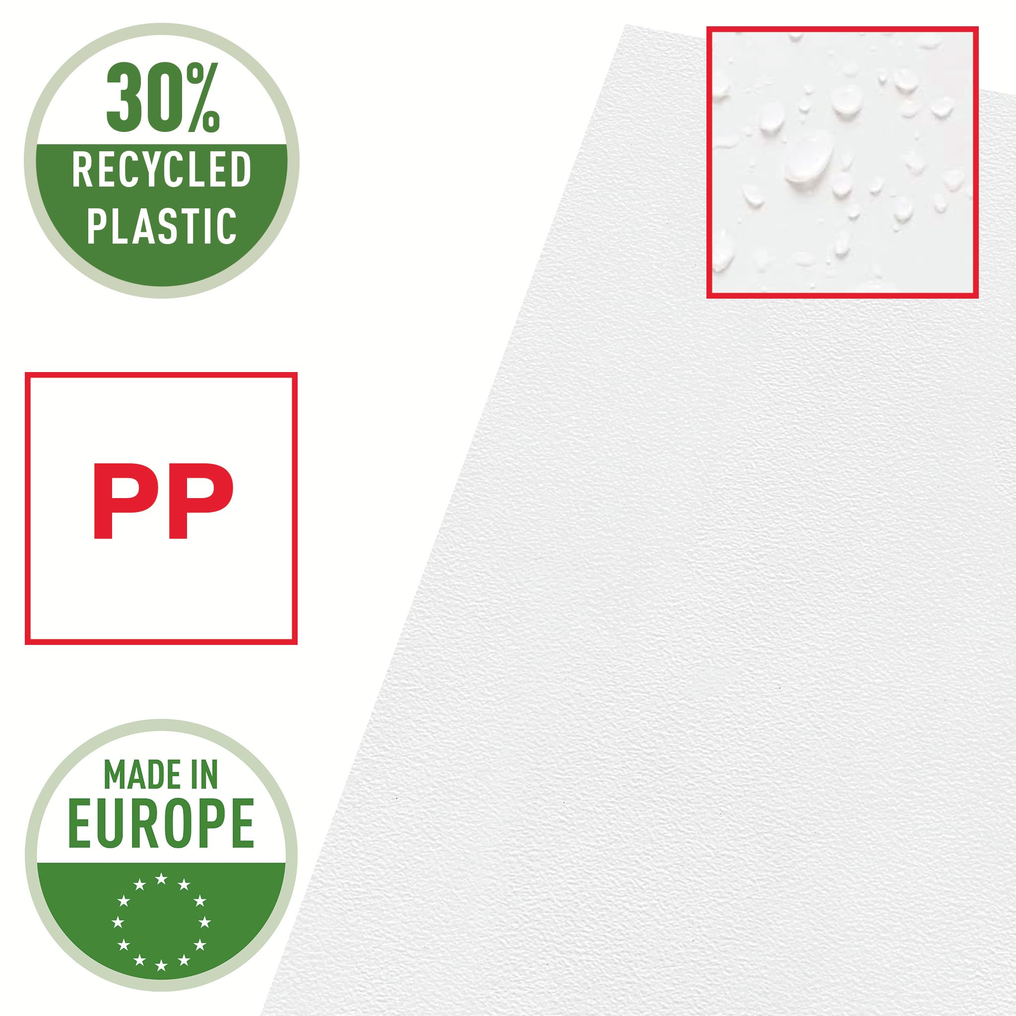 Esselte, Chemise-Coin Premium A4, Matière Grainée Mate Transparente, Polypropylène 115 Microns, Lot de 100, 54832