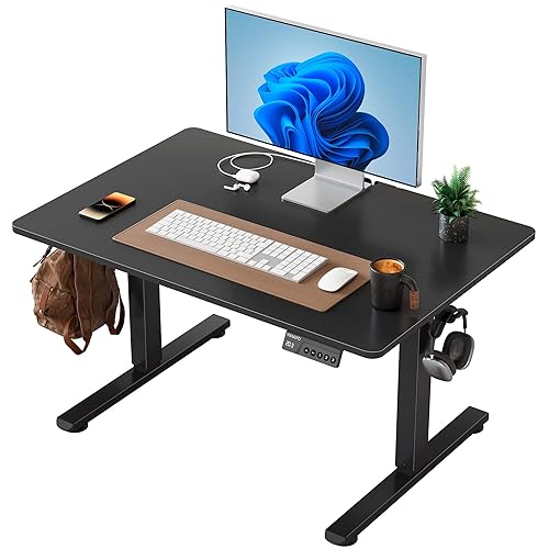 YIHAYO One-Piece Low Height Adjustable Desk, Lifts 18.1-28.3 Inches, Electric