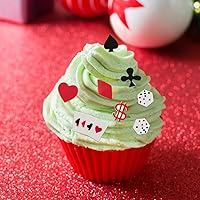 Vista 6 de WILLBOND 2 moldes de silicona para póquer, moldes de chocolate con temática de casino en 3D, mini tarjetas de corazón para dulces, fondant, rosa