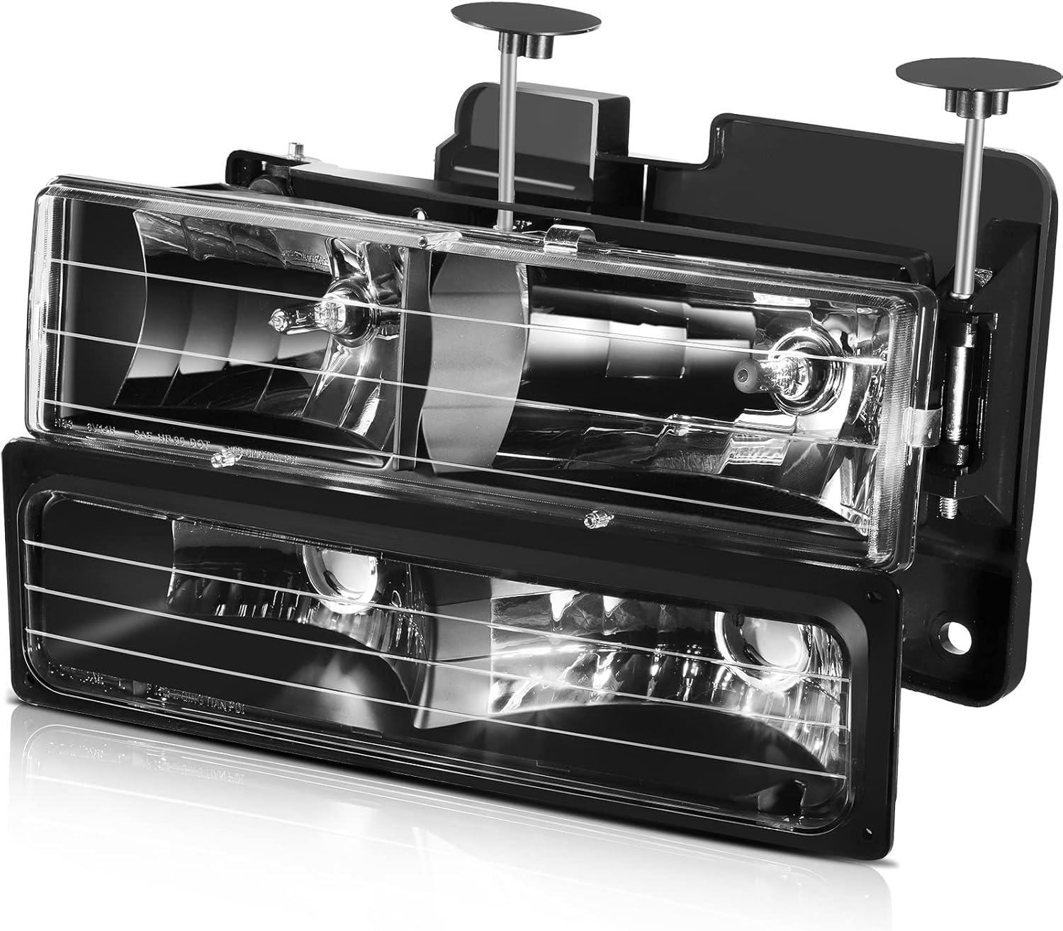 ECCPP Headlights Assembly For Chevrolet Blazer 1992-1994 For Chevrolet C1500 For Chevrolet C1500 Suburban For Chevrolet C2500 1994-1998 Driver and Passenger Side