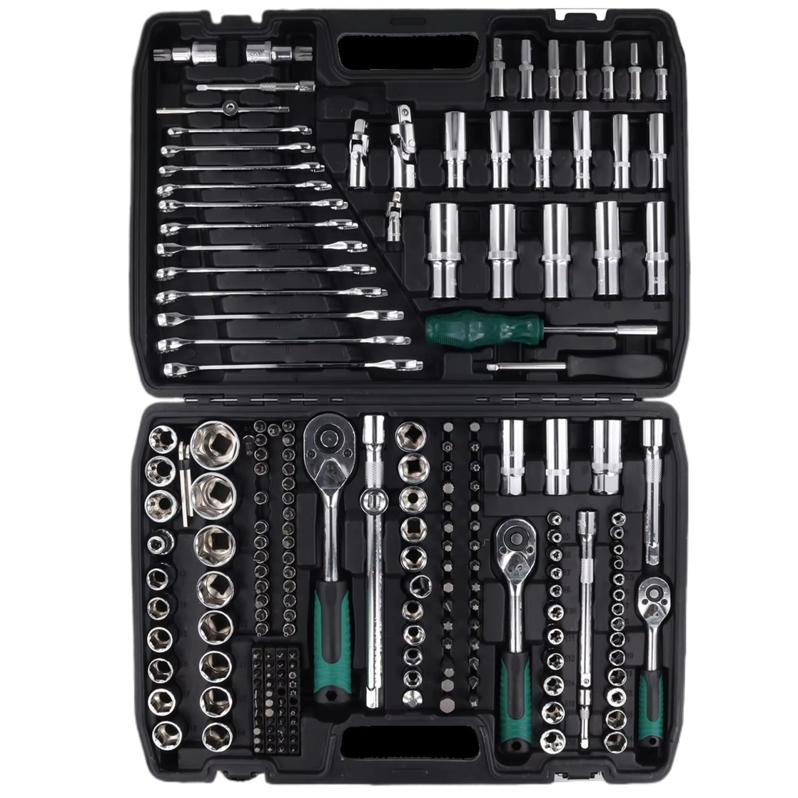Juego herramientas mecánico Juego De Llaves Trinquete 216 Uds. Destornillador Llave De Trinquete De 1/4 ", 3/8" Y 1/2 "con Llave De Trinquete 24 Dientes Para Reparación De Automóviles