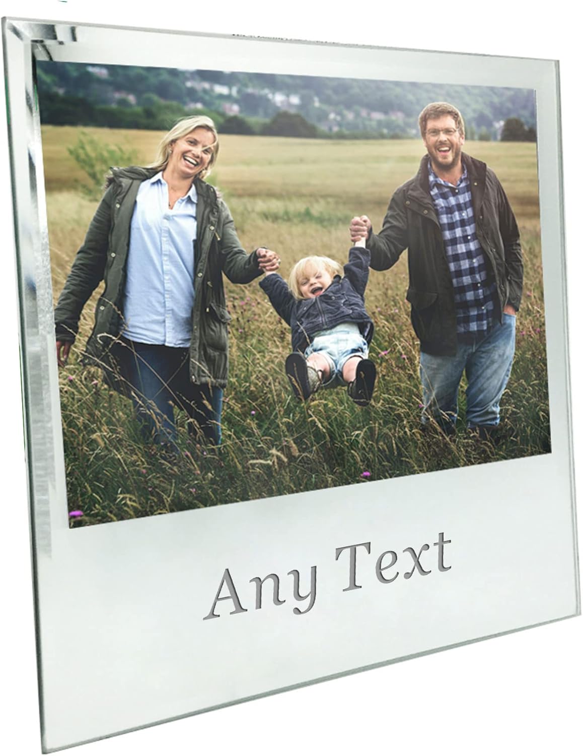 Photo Frame Personalised Photo Frames for Her New Parents Couples Family Custom 5X7 Glass Photo Album for Baby Women Wife Babies Silver Glass Mirror Frame Gift for Fathers Day Christmas