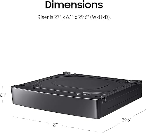 Miniatura 3 de SAMSUNG Soporte de pedestal elevador de lavandería de 27 pulgadas de ancho para lavadora o secadora de carga frontal de 27 pulgadas de ancho, eleva