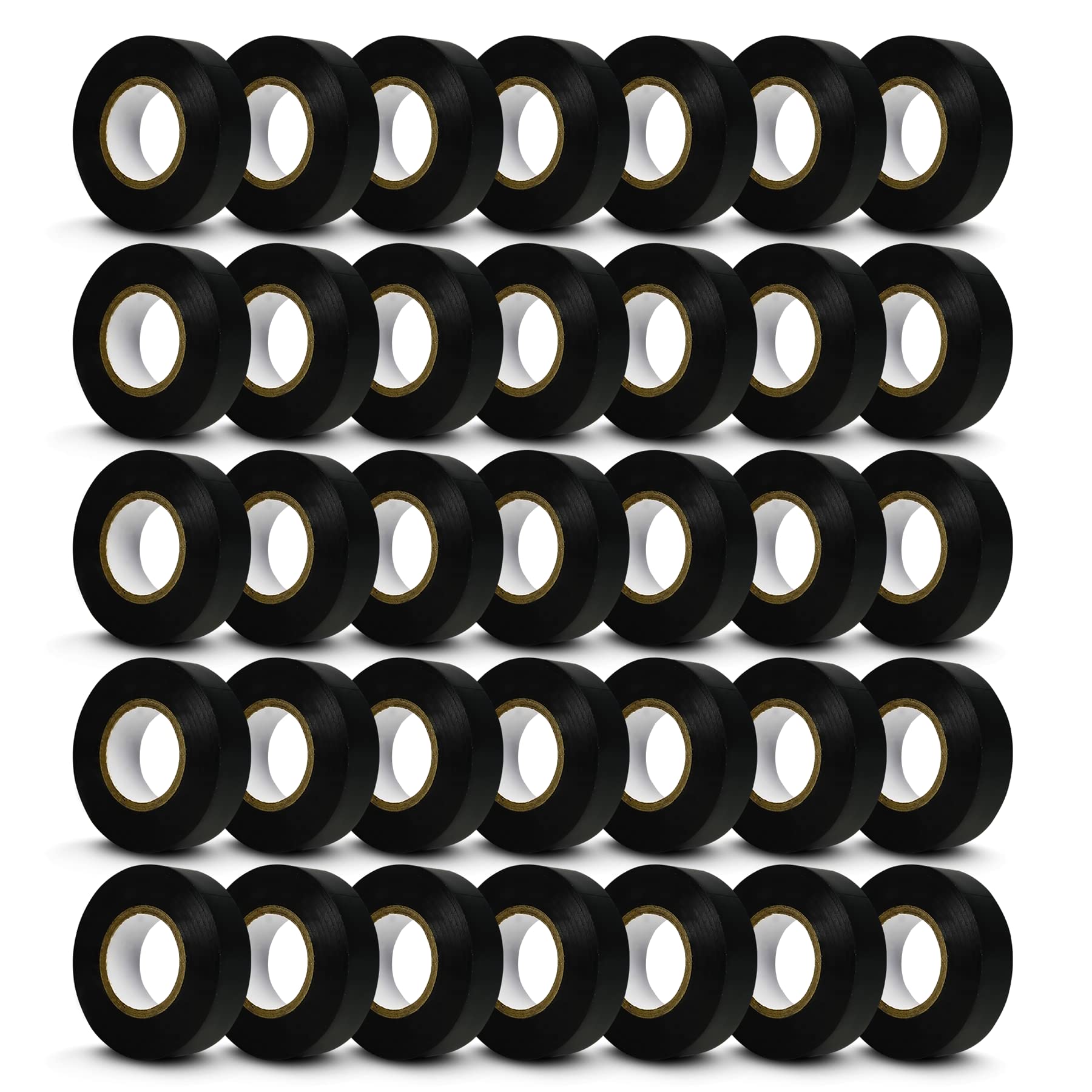 19mm x 22M Nero Elettrico PVC Isolamento/Isolante Nastro Fiamma Ritardante 35 PC