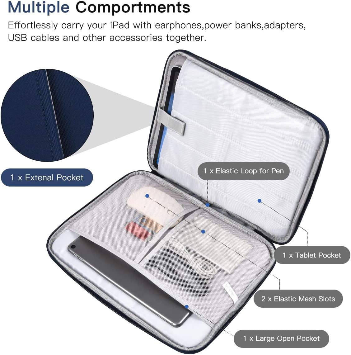 13 inch Laptop Case Sleeve Compatible with 2025-2022 MacBook Air 13-Inch M4 A3240 / M3 A3113 / M2 A2681, Apple New MacBook Air 13.6 Shockproof Protective Bag - Blue 13 Inch Blue image 4 of 7 B0F1YLQPZN