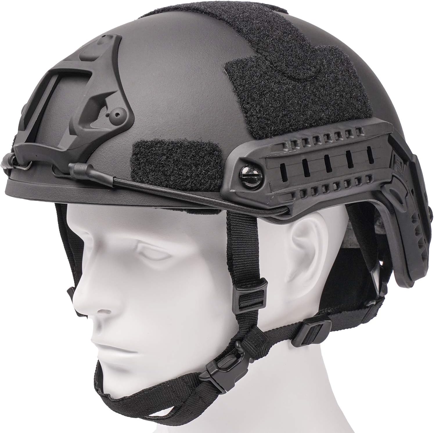 Generic Airsoft MH Helmet Adjustable Fast Base Jump Helmet ABS Military Tactical Helmet for Paintball Wargame (Black), Medium : Sports & Outdoors