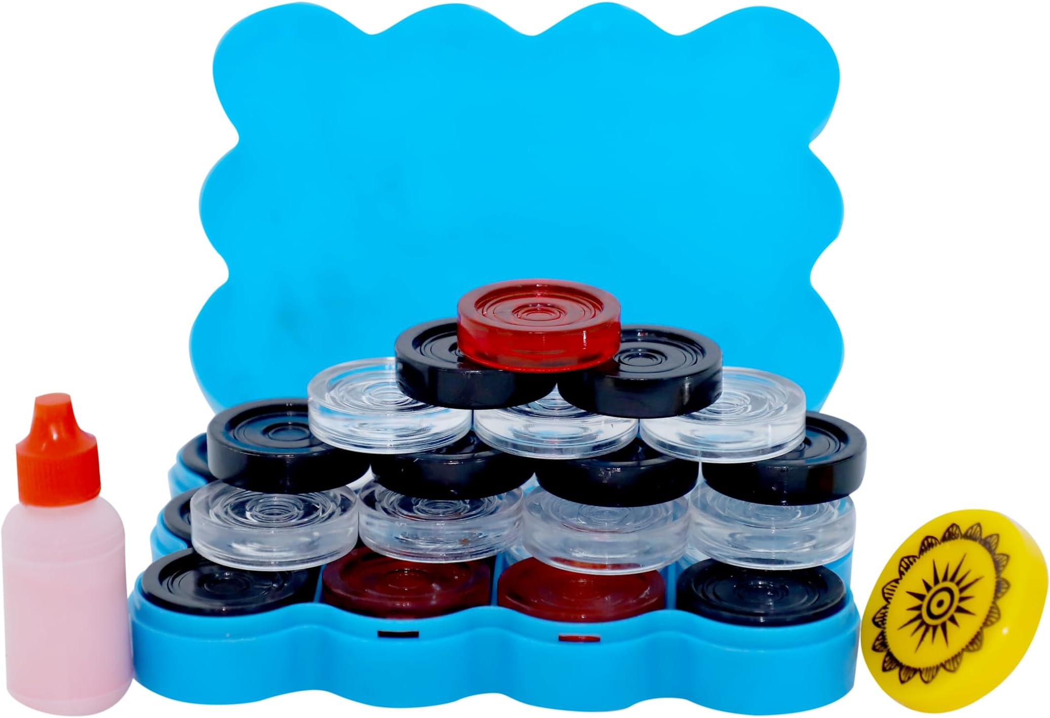 Sponsored Ad - Transparent Crystal Carrom Coins, 8MM (Pack of 24) with 8mm Ivery Striker & 10Grms Disco Powder, Pack of 1