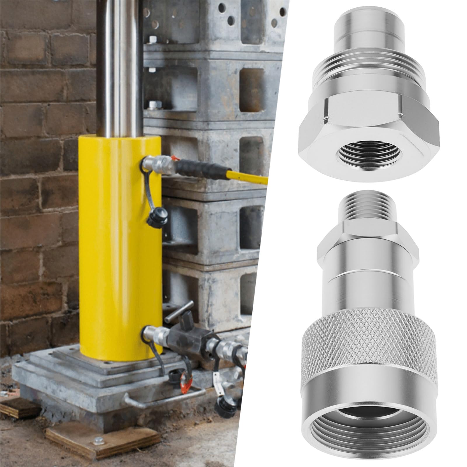 ECSiNG 1 Satz Hydraulikheberkupplungen 3/8 NPT-Kugelhahn 720 Bar 10440 PSI Kompatibel mit Enerpac C604 Und Cr400