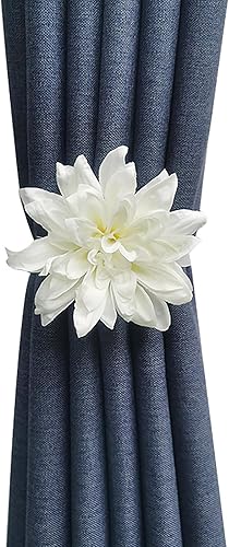 Miniatura 9 de 2 alzapaños magnéticos de flores para cortina, hibisco, clips decorativos para atar en la parte trasera de la ventana, cuerdas de sujeción para el