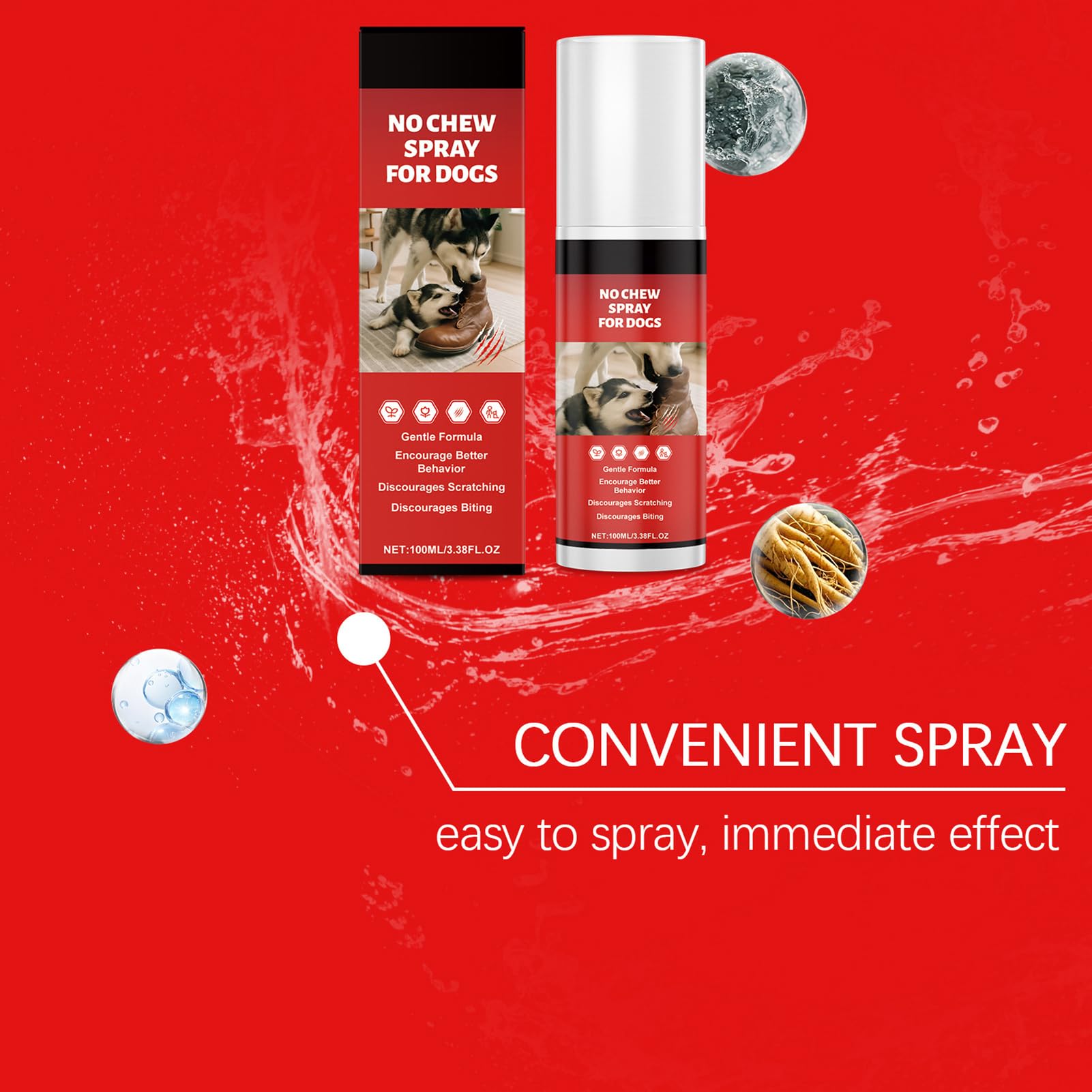 Generico Spray Anti Rosicchiamento per Cani,100ml Spray Masticazione Immediato | per l'Addestramento per la Protezione dei Mobili Leccamento delle Zampe Addestramento alla Gabbia per Conigli Gatto