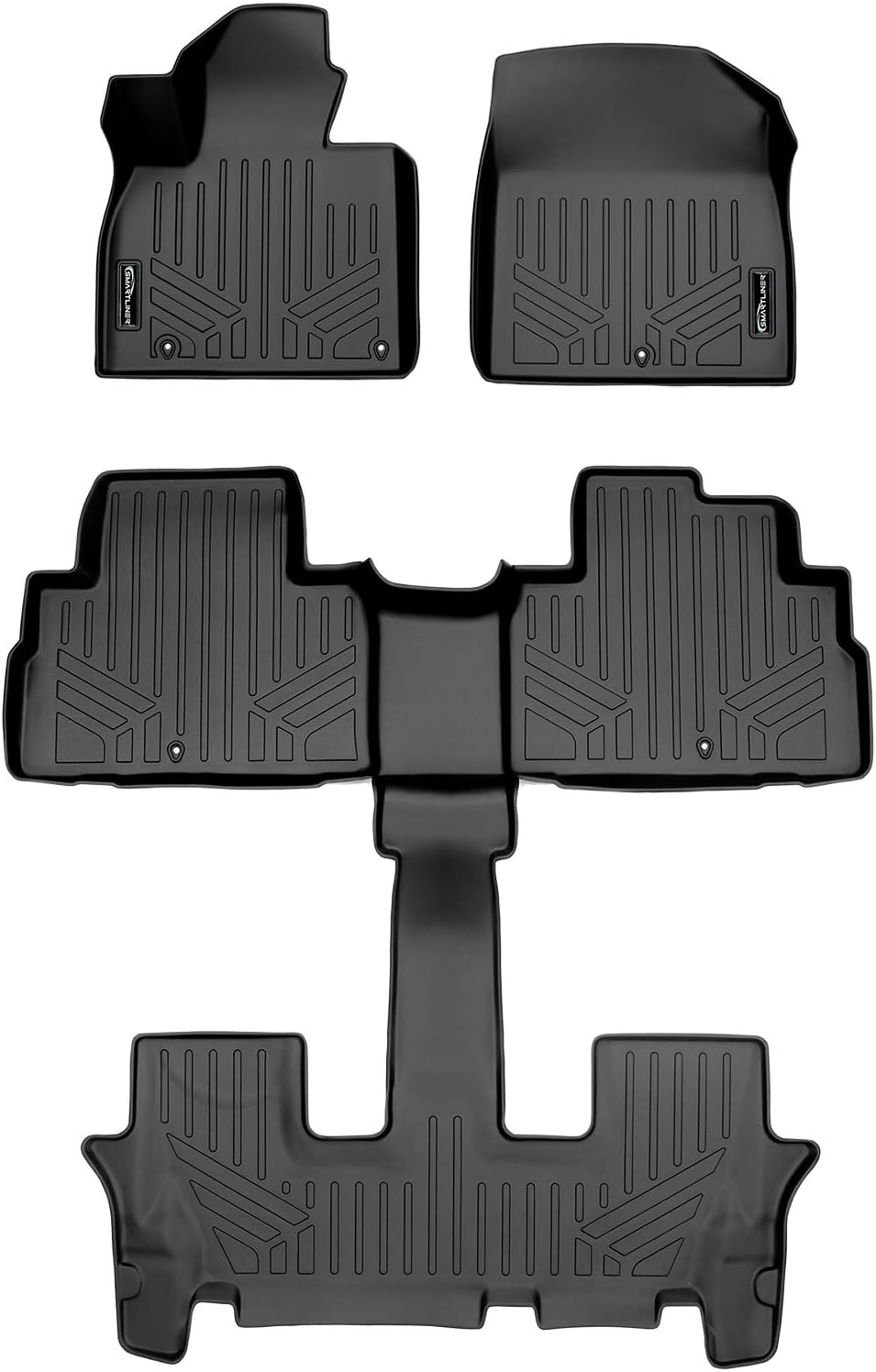 All Weather Custom Fit 3 Row Floor Mat Liner Set Compatible with 2020-2025 Kia Telluride