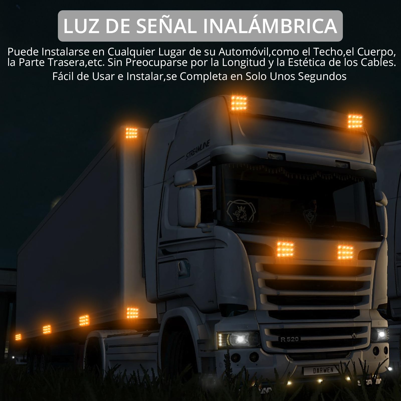 Justech 2PCS Luces Estroboscópicas Coche Magnético,12V/24V Luces de Emergencia Recargables con Cable de Carga,Impermeable IP65,18 Modos de Flash para Señalar un Vehículo Averiado