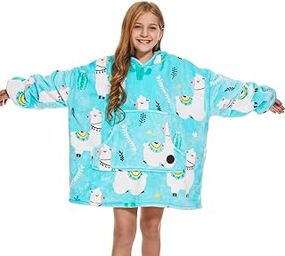 THREE POODLE Wearable Blanket Hoodie, Glow in The Dark Oversized Hoodie Blanket, Sherpa Hooded Blanket Sweatshirt for Adults Women Men Kids, Cozy Gifts